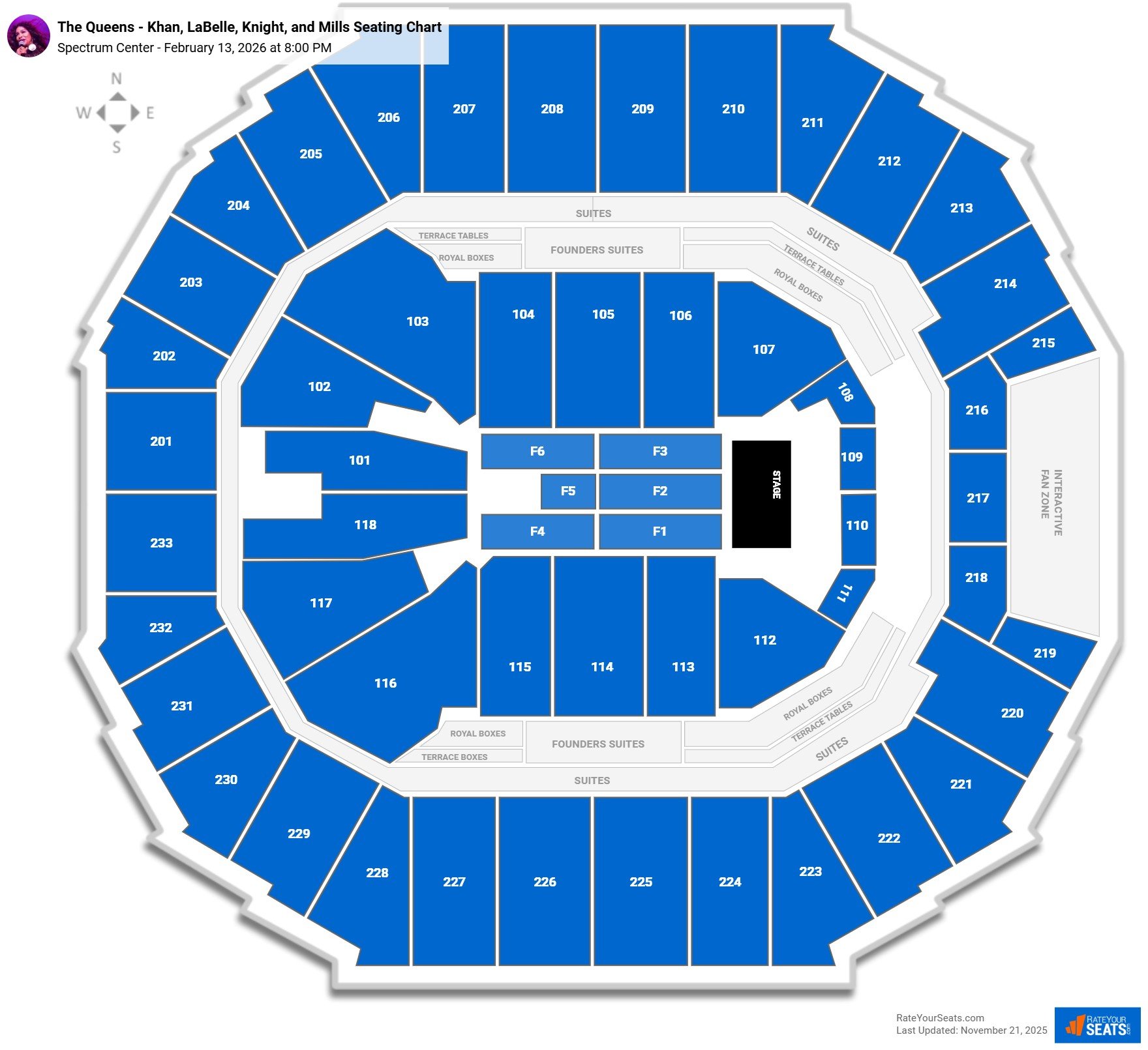 The Queens - Khan, LaBelle, Knight, and Mills seating chart Spectrum Center