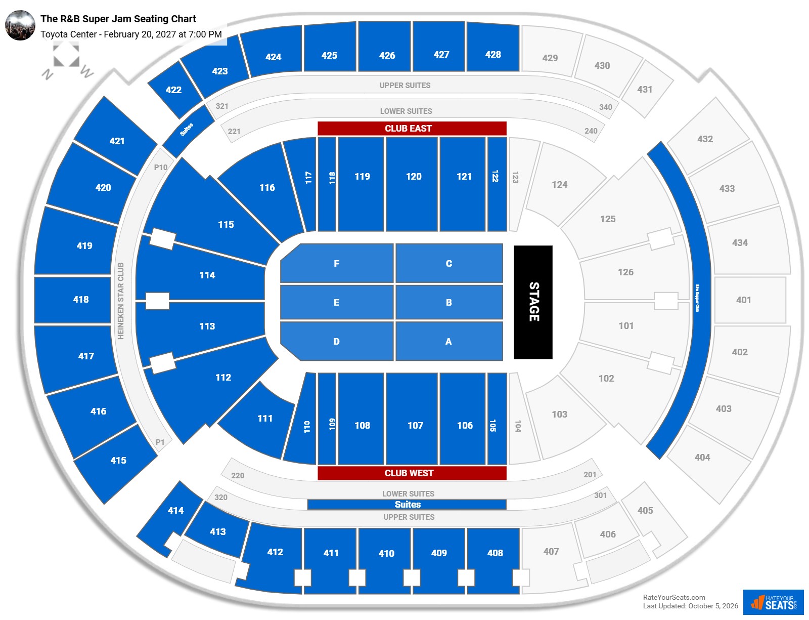 The R&B Super Jam (Rescheduled from 9/5/2026) Seating Chart at Toyota Center