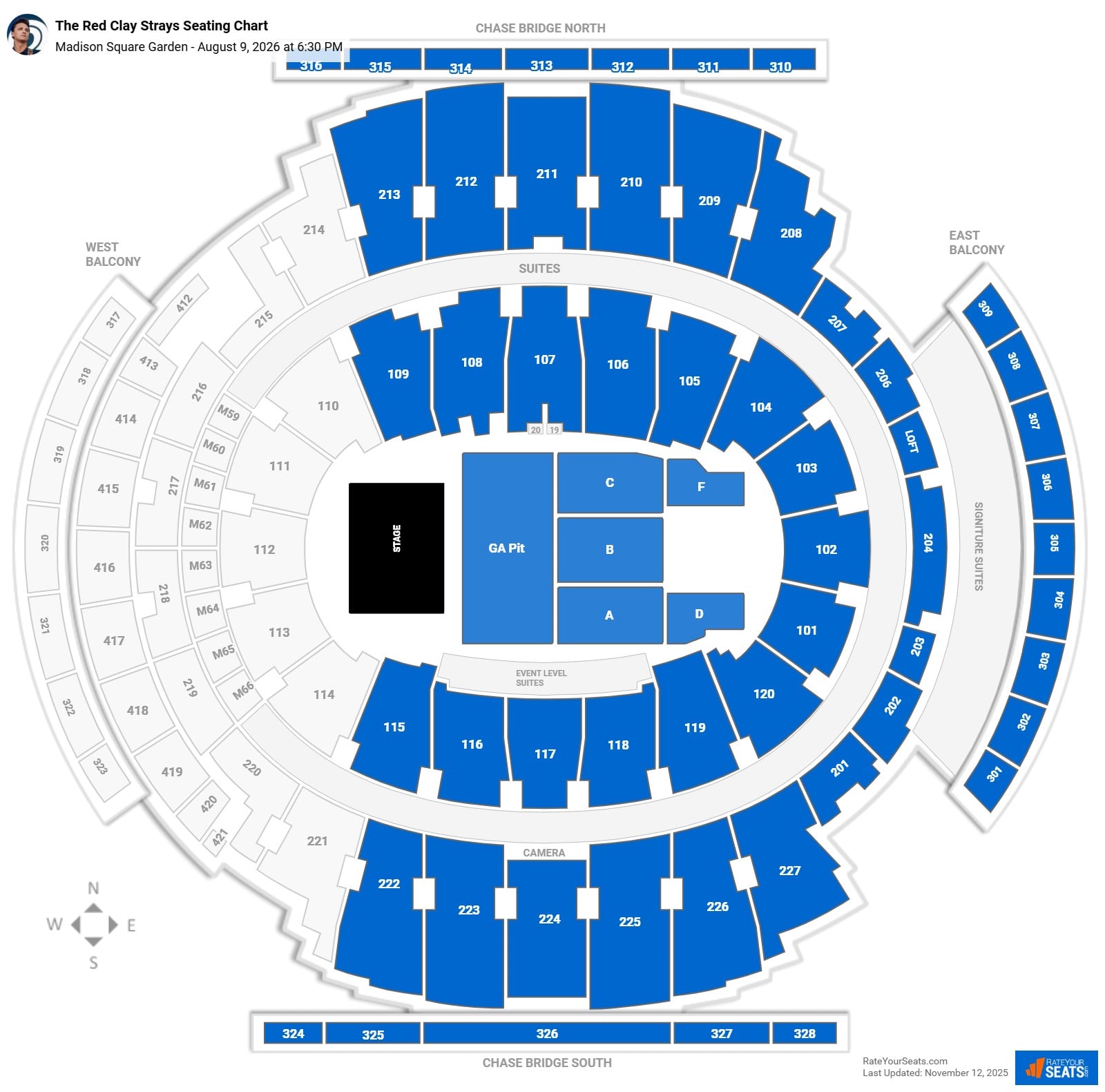 The Red Clay Strays seating chart Madison Square Garden
