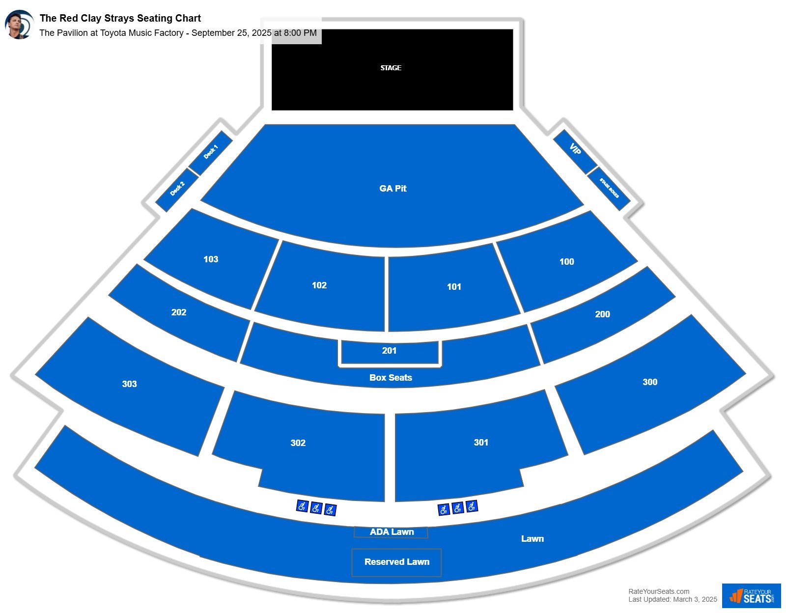 The Red Clay Strays seating chart The Pavilion at Toyota Music Factory