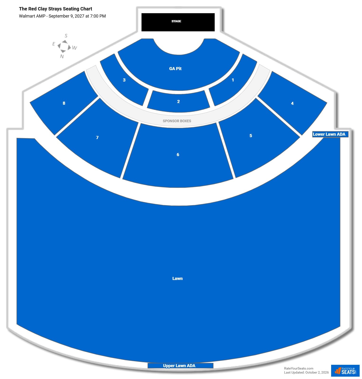 The Red Clay Strays Seating Chart at Walmart AMP