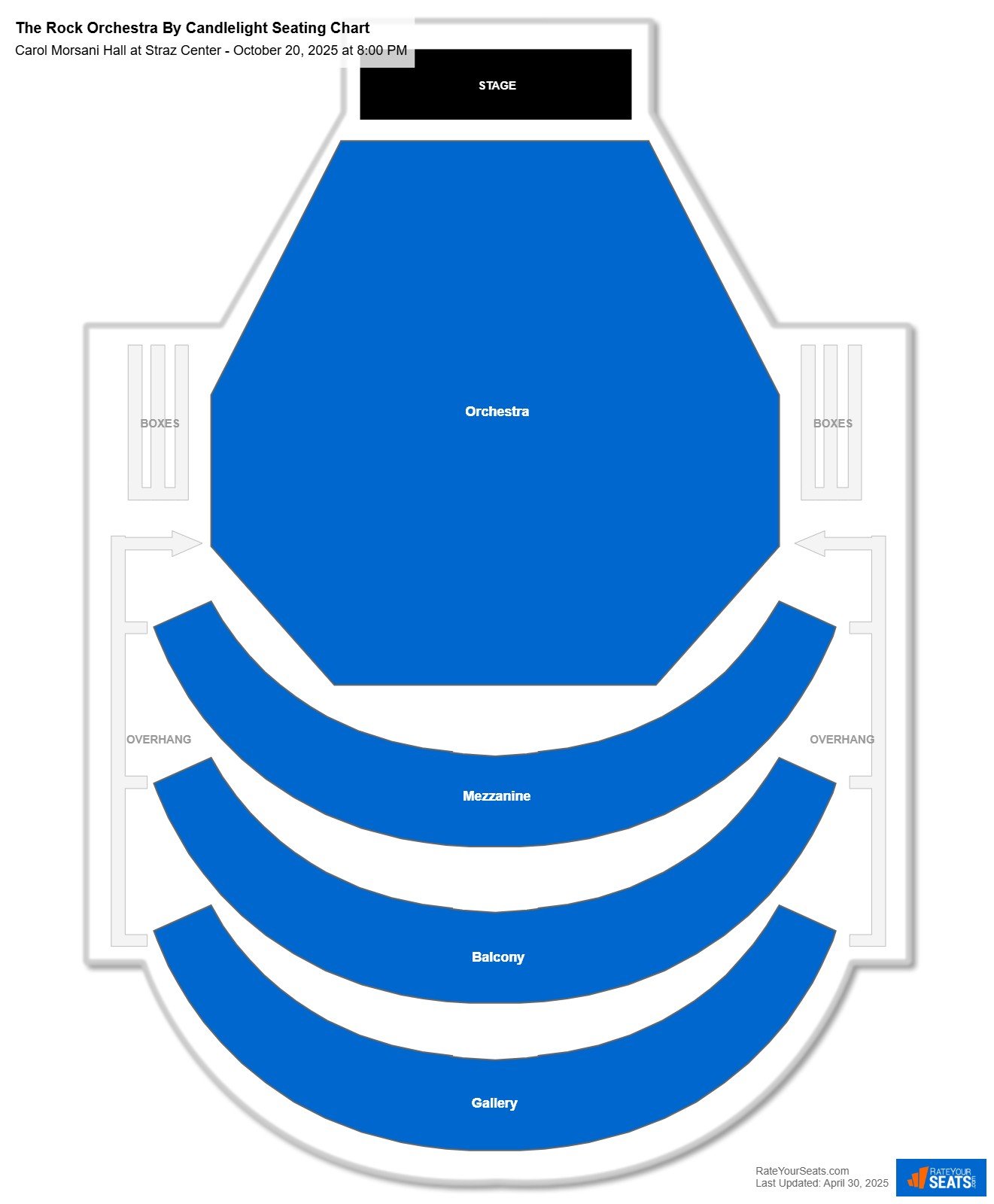 The Rock Orchestra By Candlelight seating chart Carol Morsani Hall at Straz Center