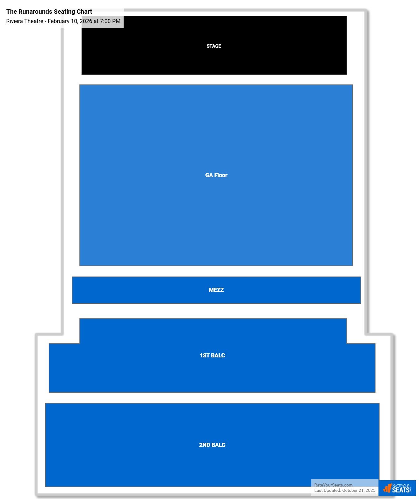The Runarounds seating chart Riviera Theatre