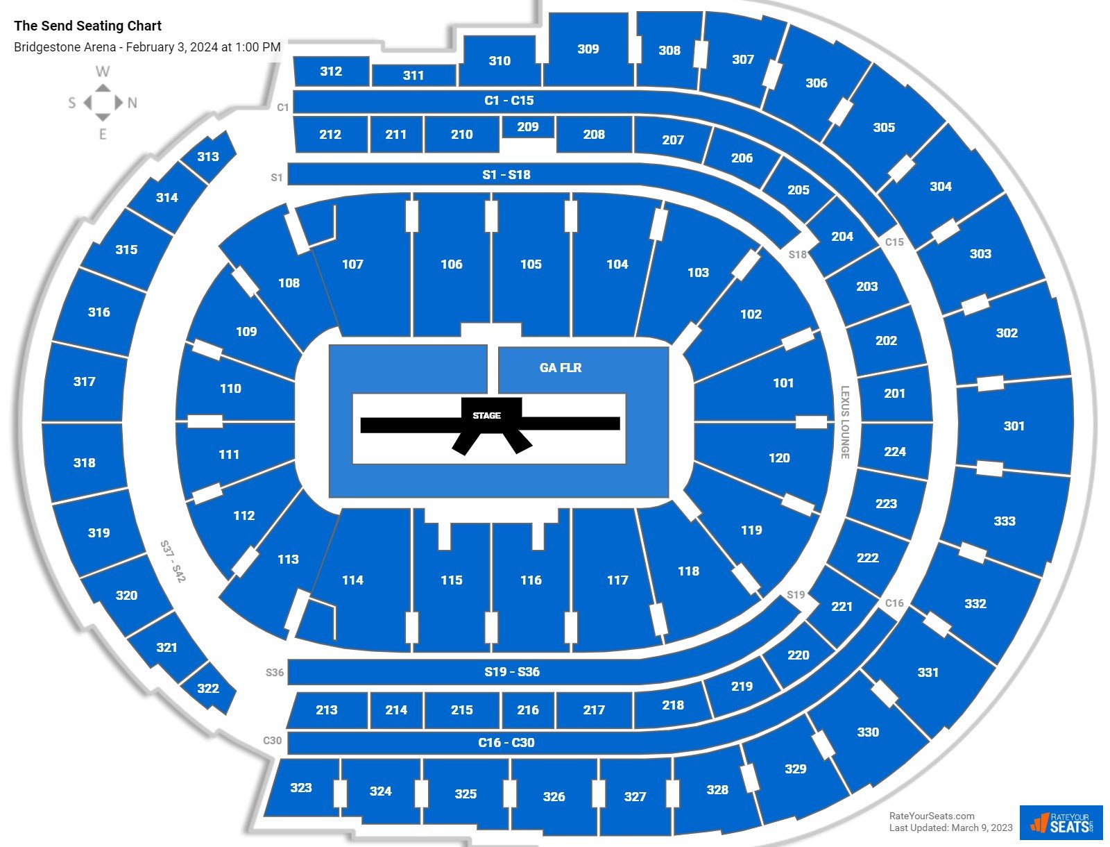 Bridgestone Arena Concert Seating Chart