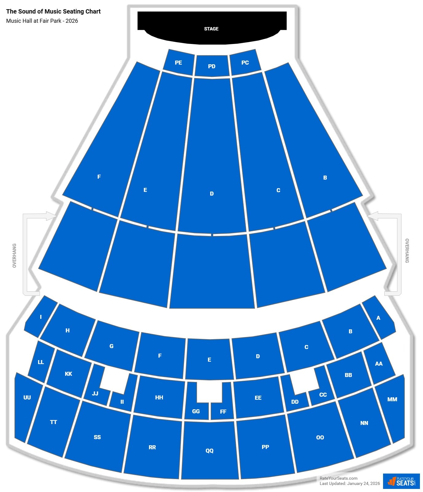 The Sound of Music seating chart Music Hall at Fair Park