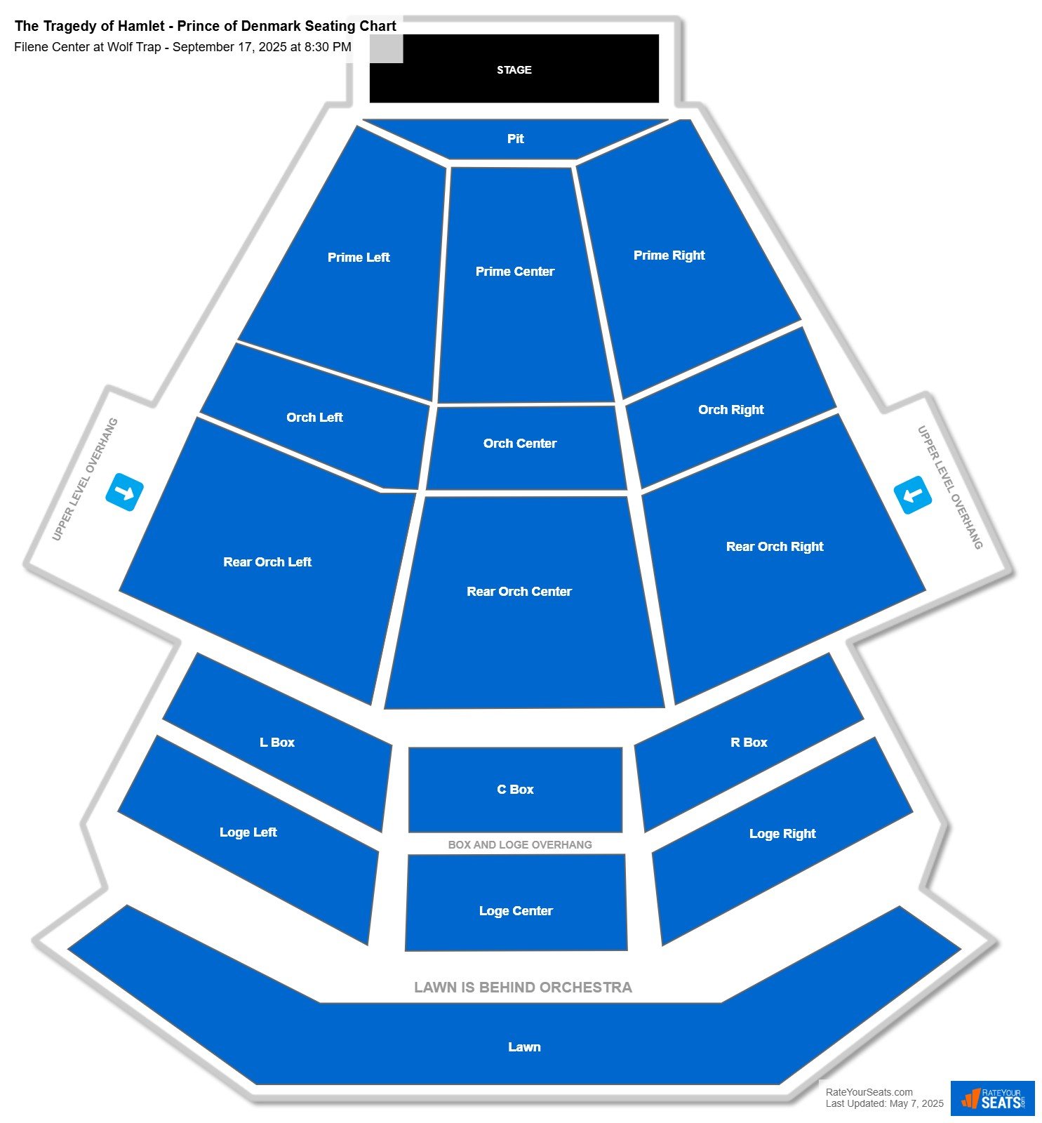 The Tragedy of Hamlet - Prince of Denmark seating chart Filene Center at Wolf Trap