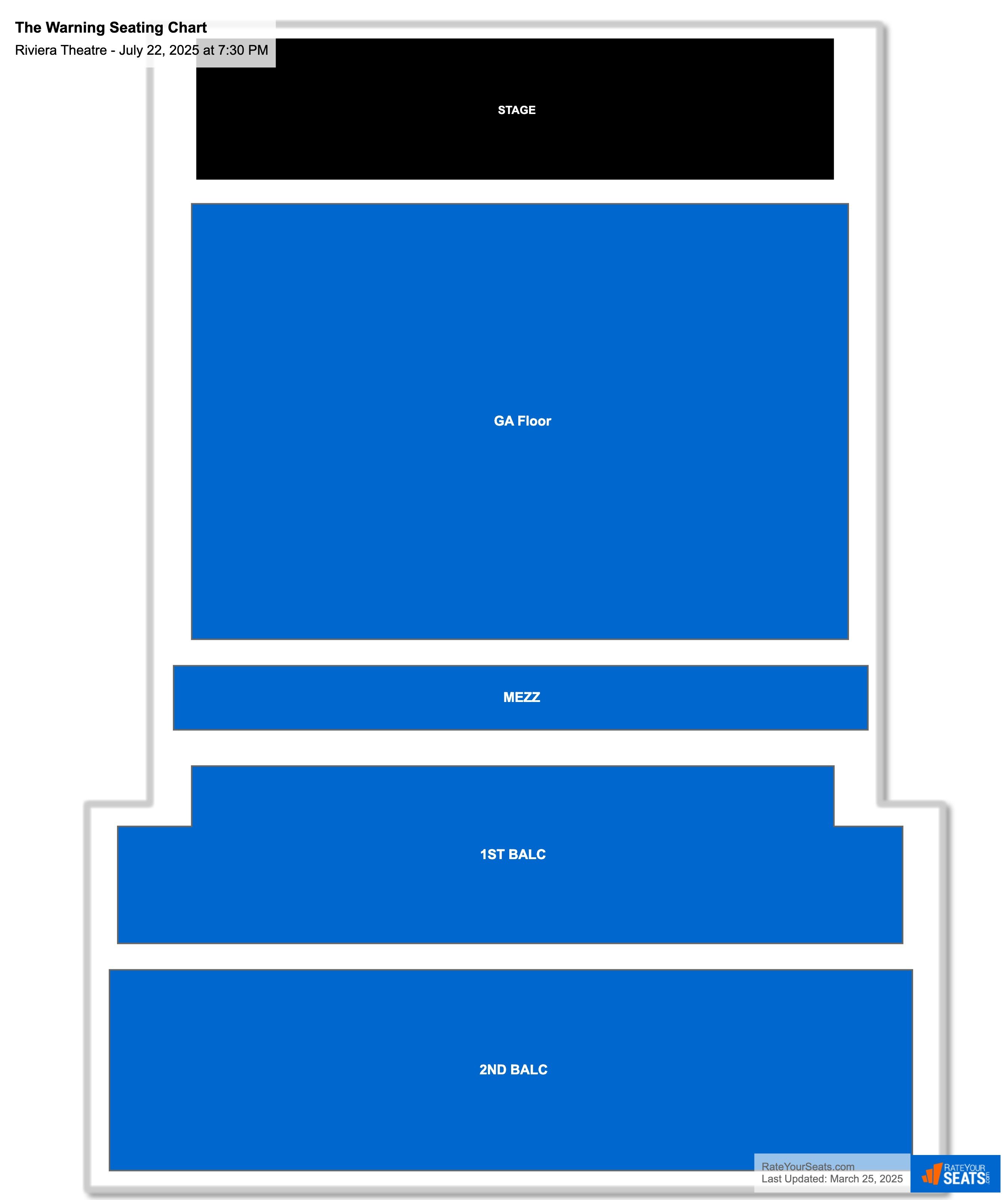 The Warning seating chart Riviera Theatre