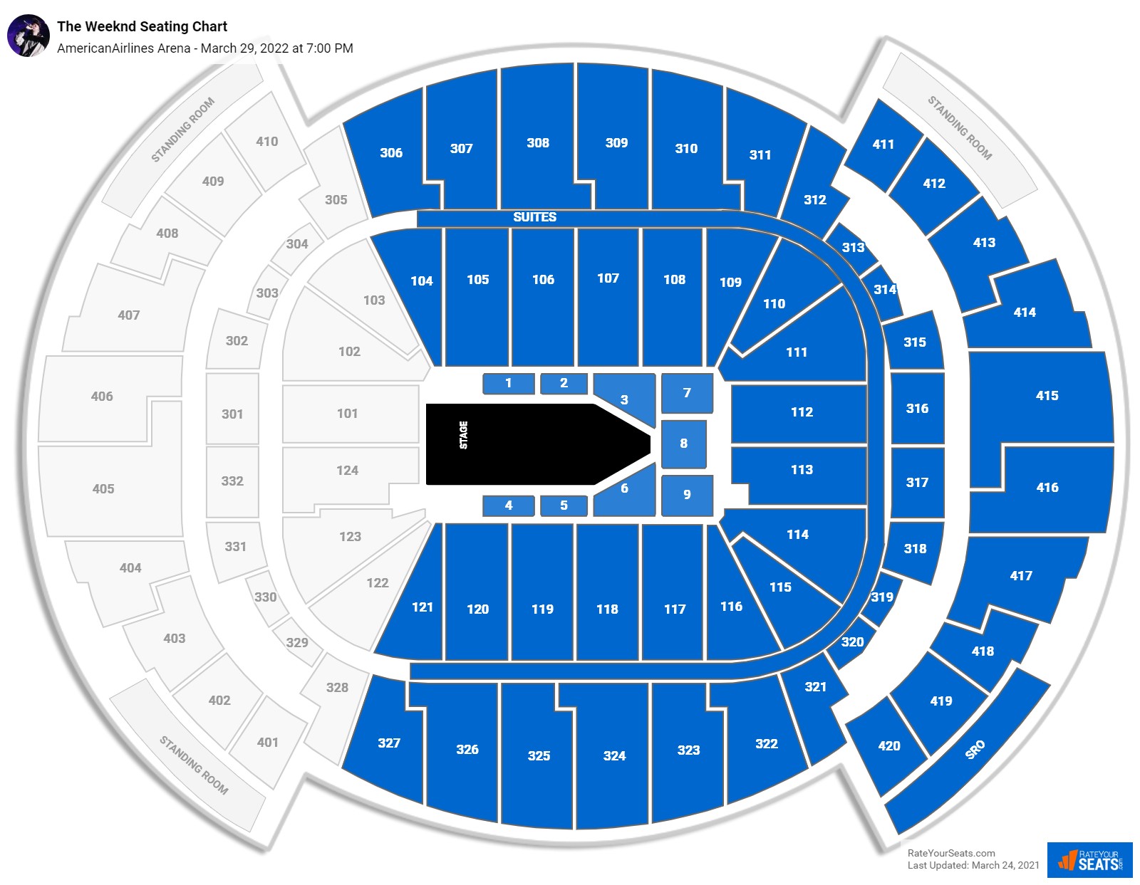 The Weeknd seating chart AmericanAirlines Arena