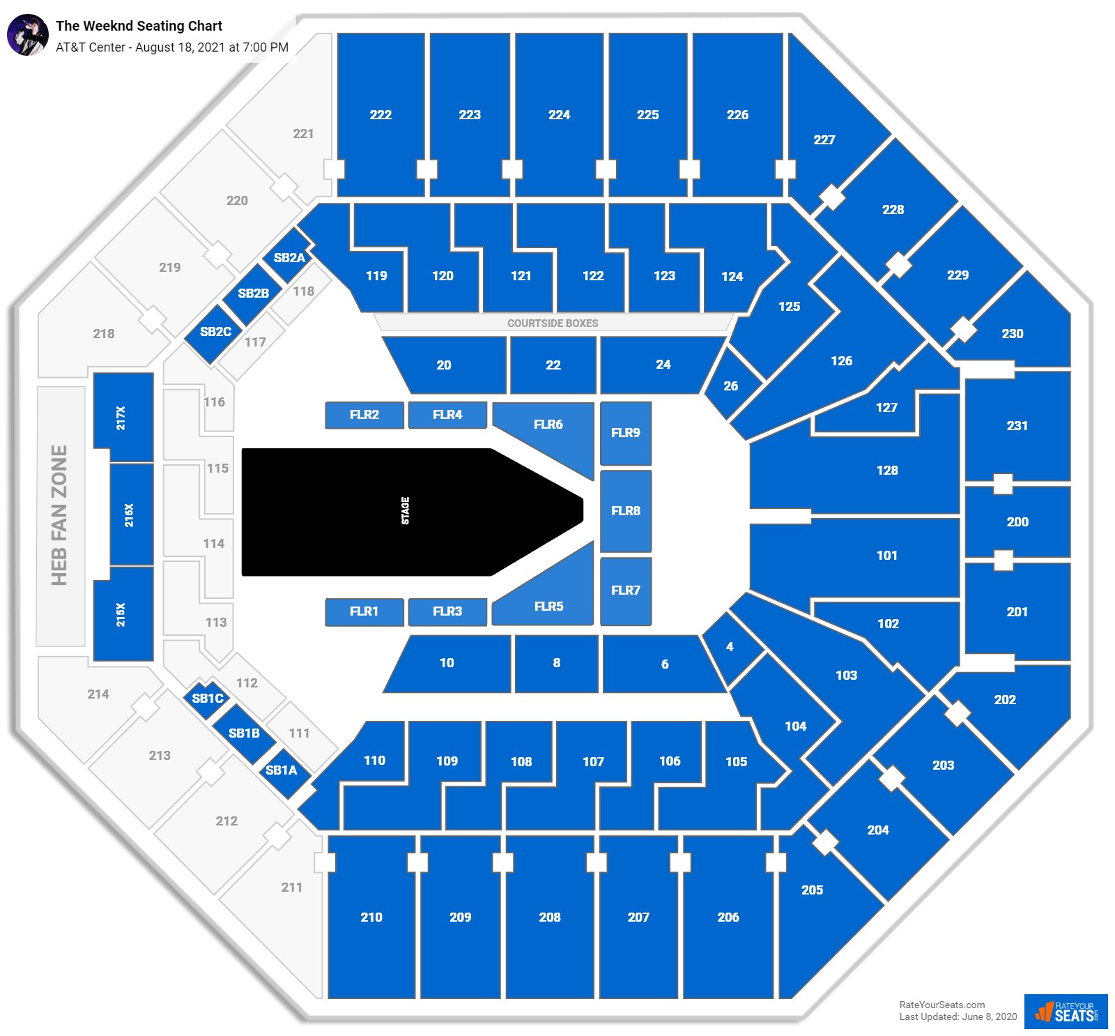 The Weeknd seating chart AT&T Center