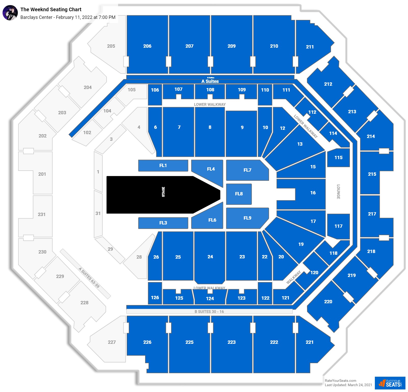 The Weeknd seating chart Barclays Center