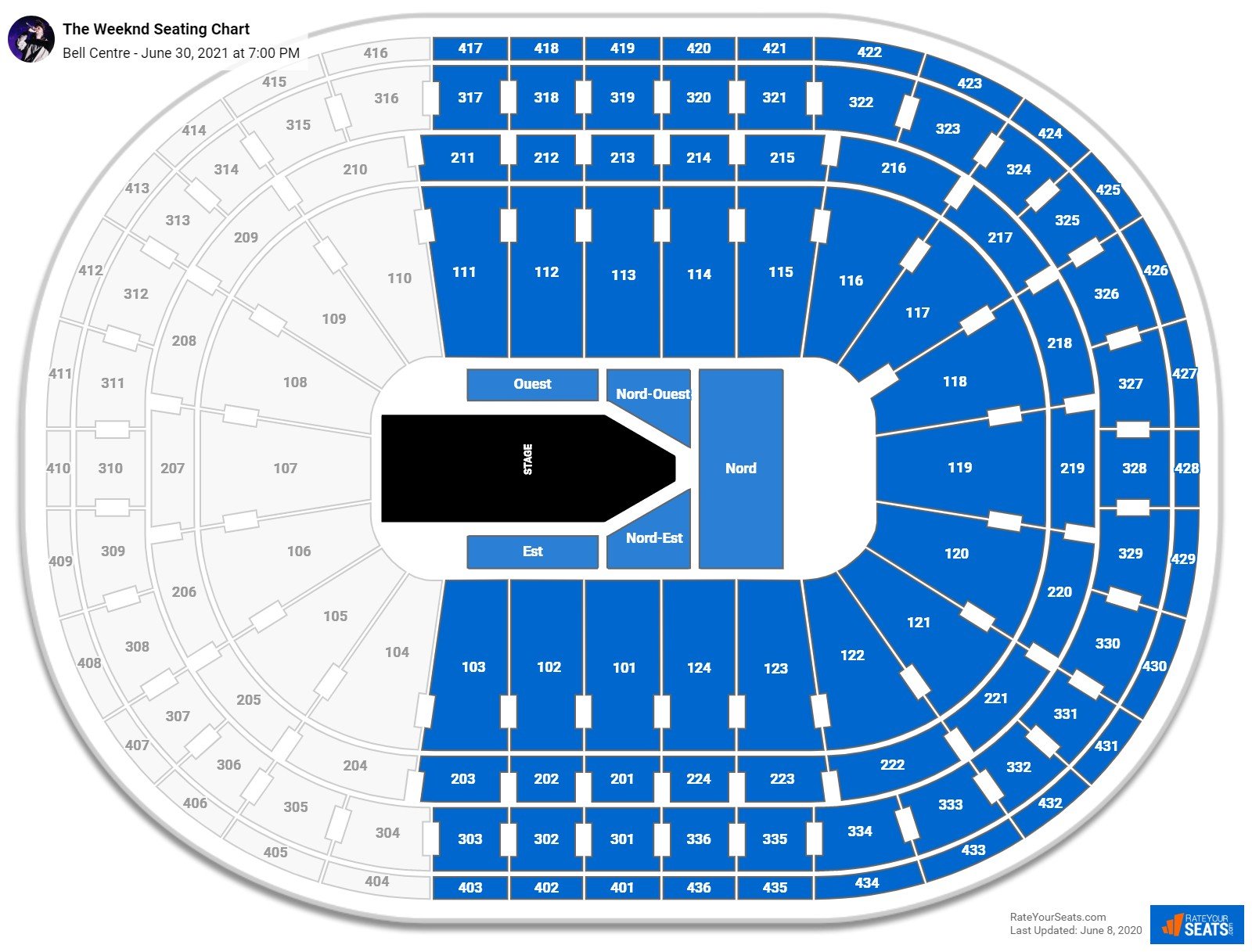 Bell Centre Seating Charts for Concerts