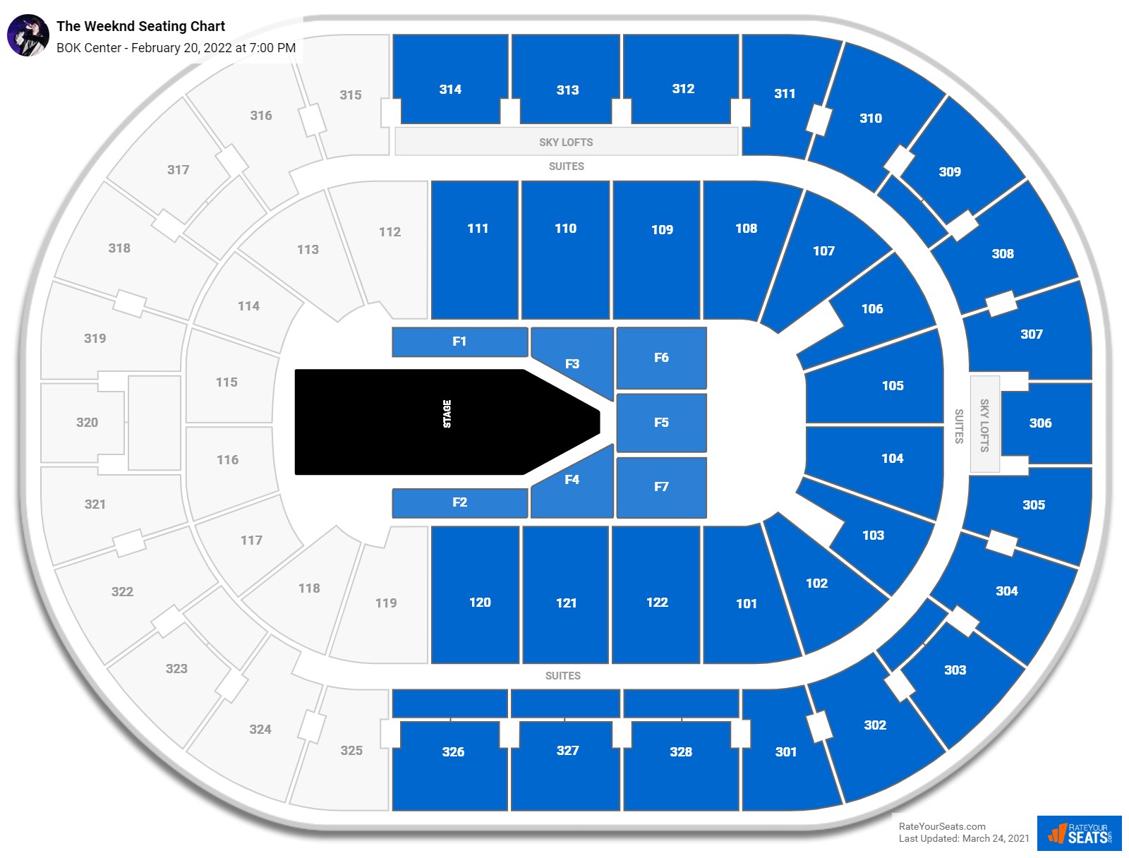 The Weeknd seating chart BOK Center