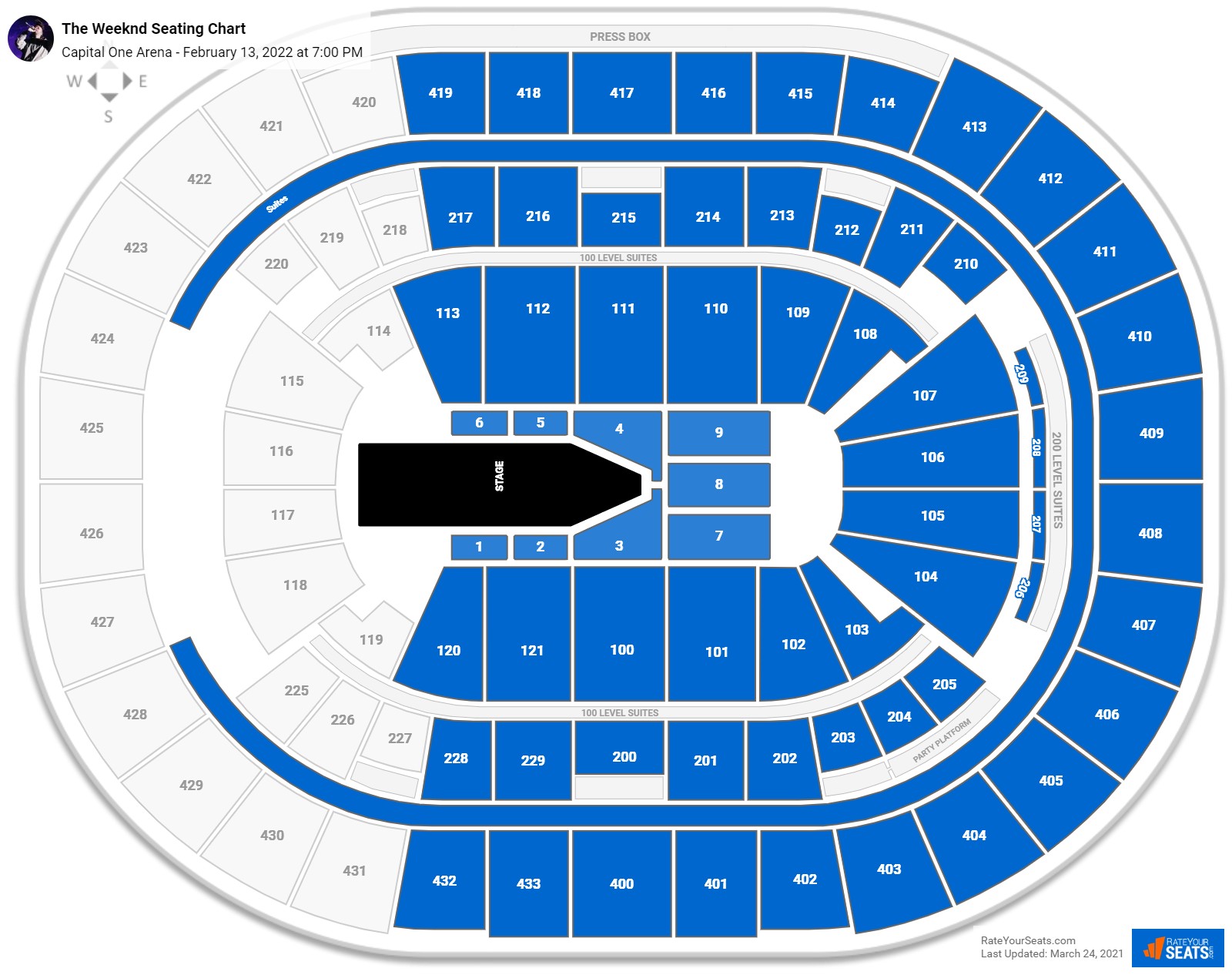 The Weeknd seating chart Capital One Arena