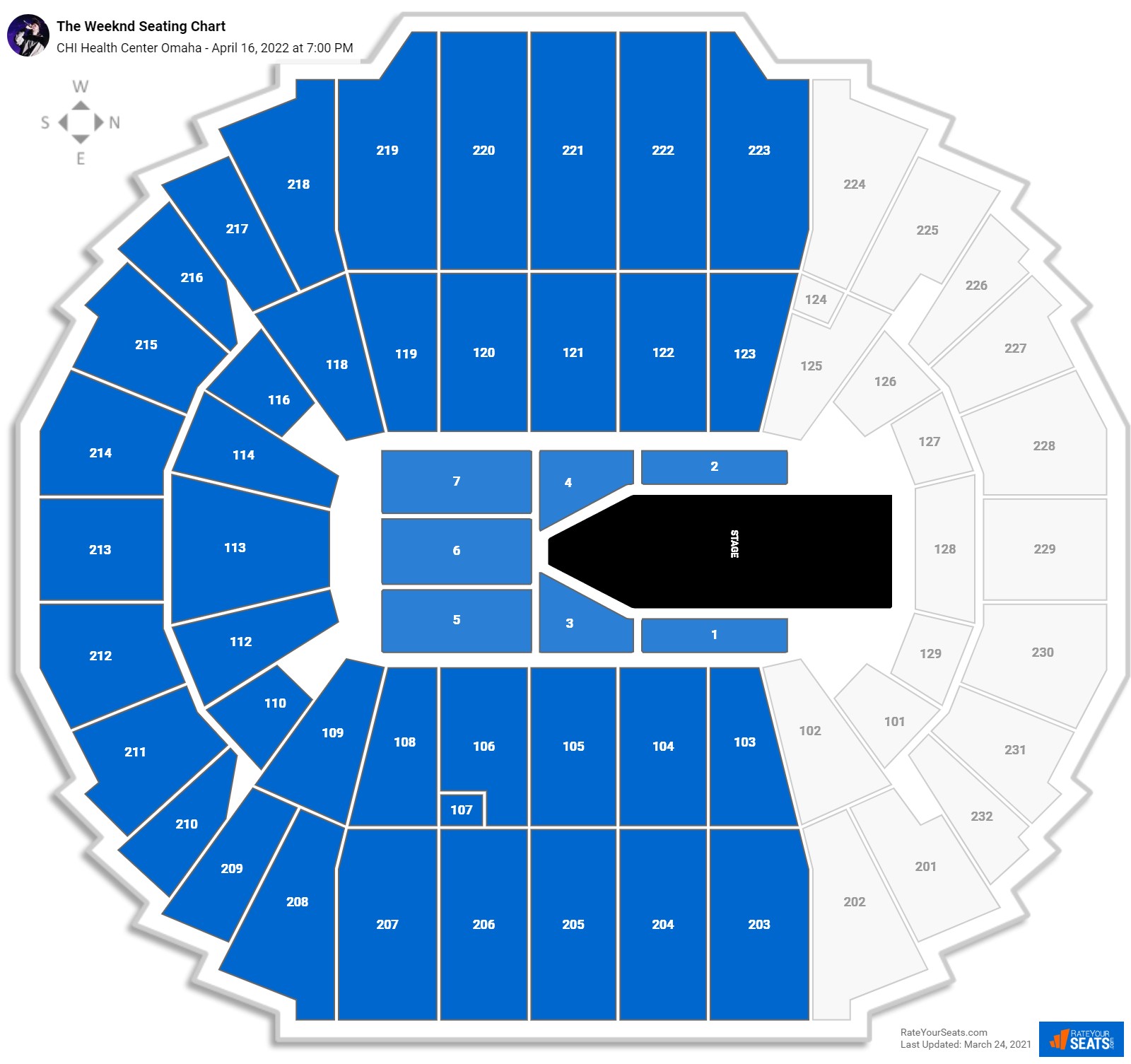 The Weeknd seating chart CHI Health Center Omaha
