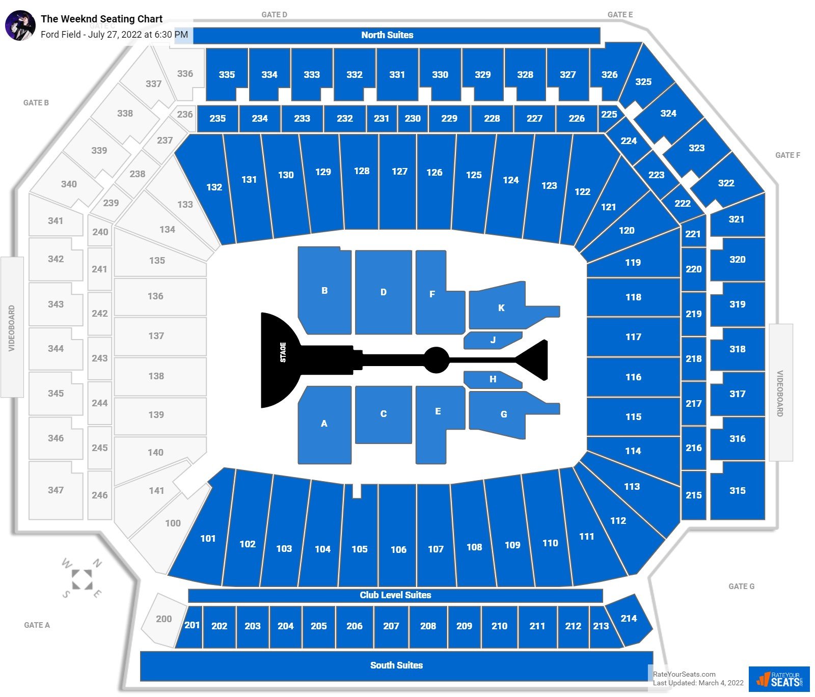 Ford Field Seating Chart Concert