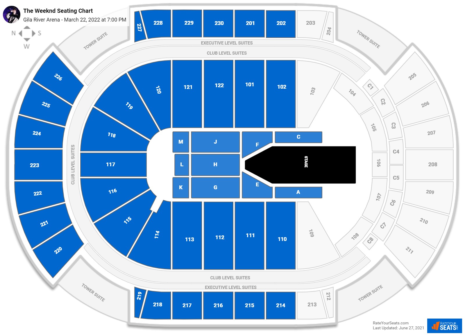 The Weeknd seating chart Gila River Arena
