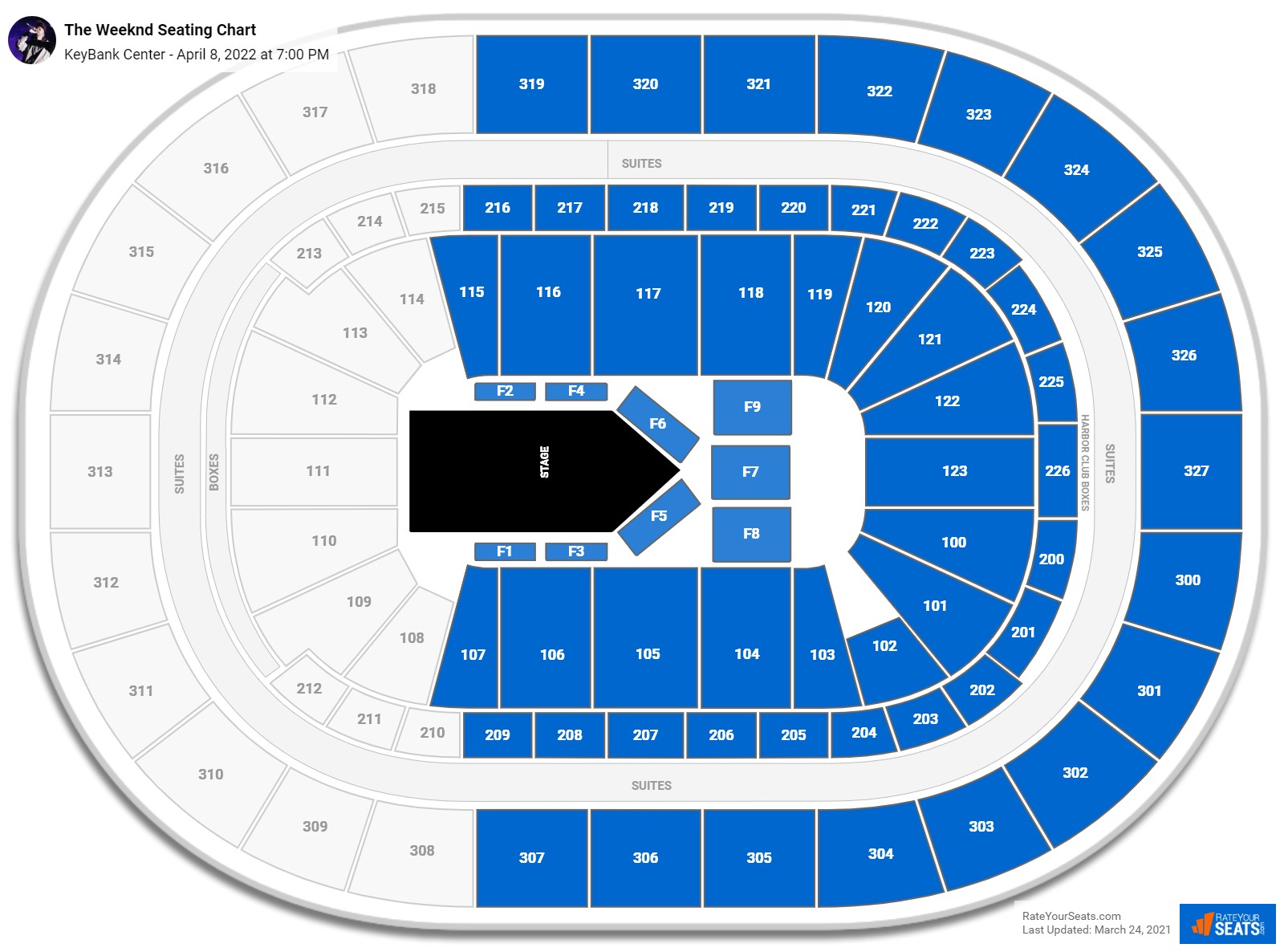 The Weeknd seating chart KeyBank Center