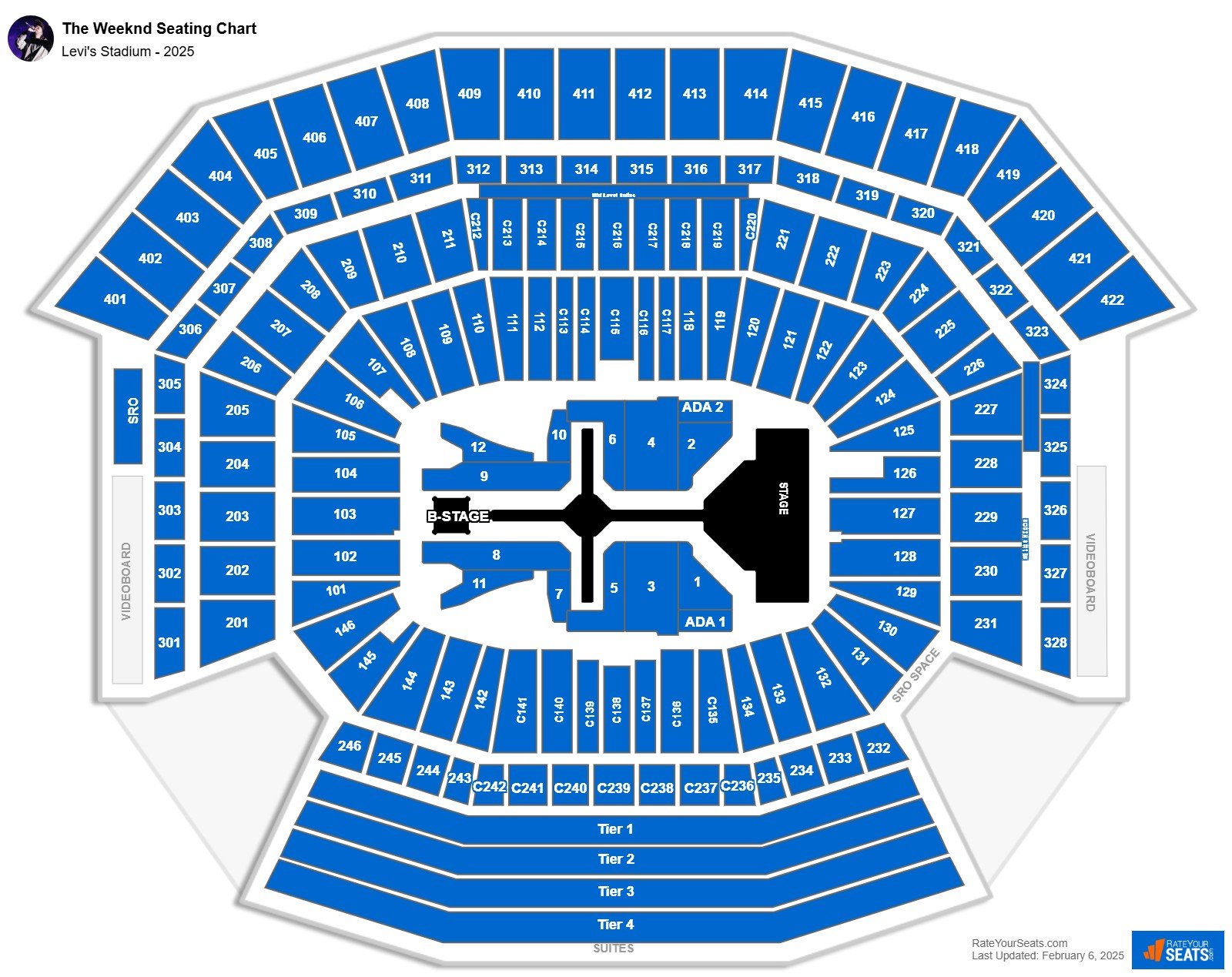 The Weeknd seating chart Levi