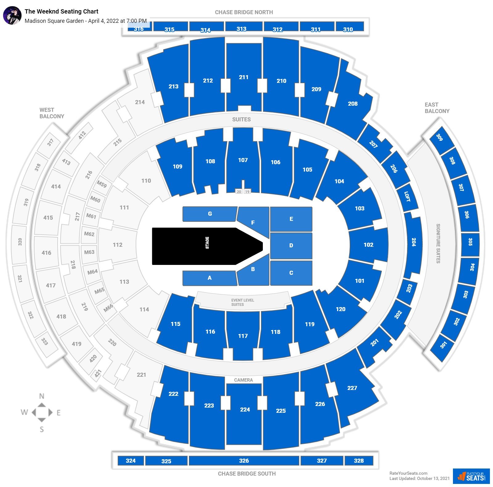 The Weeknd seating chart Madison Square Garden