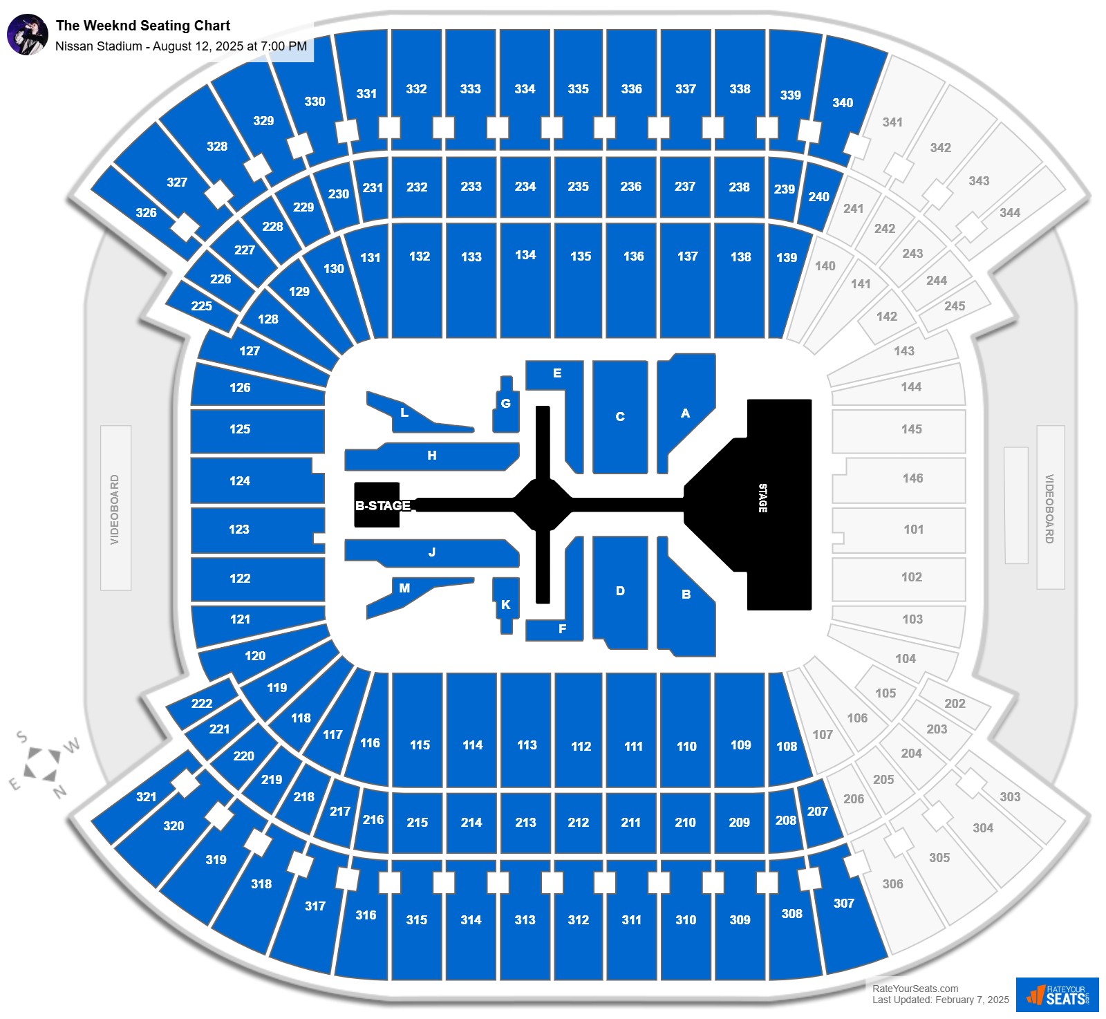 The Weeknd seating chart Nissan Stadium