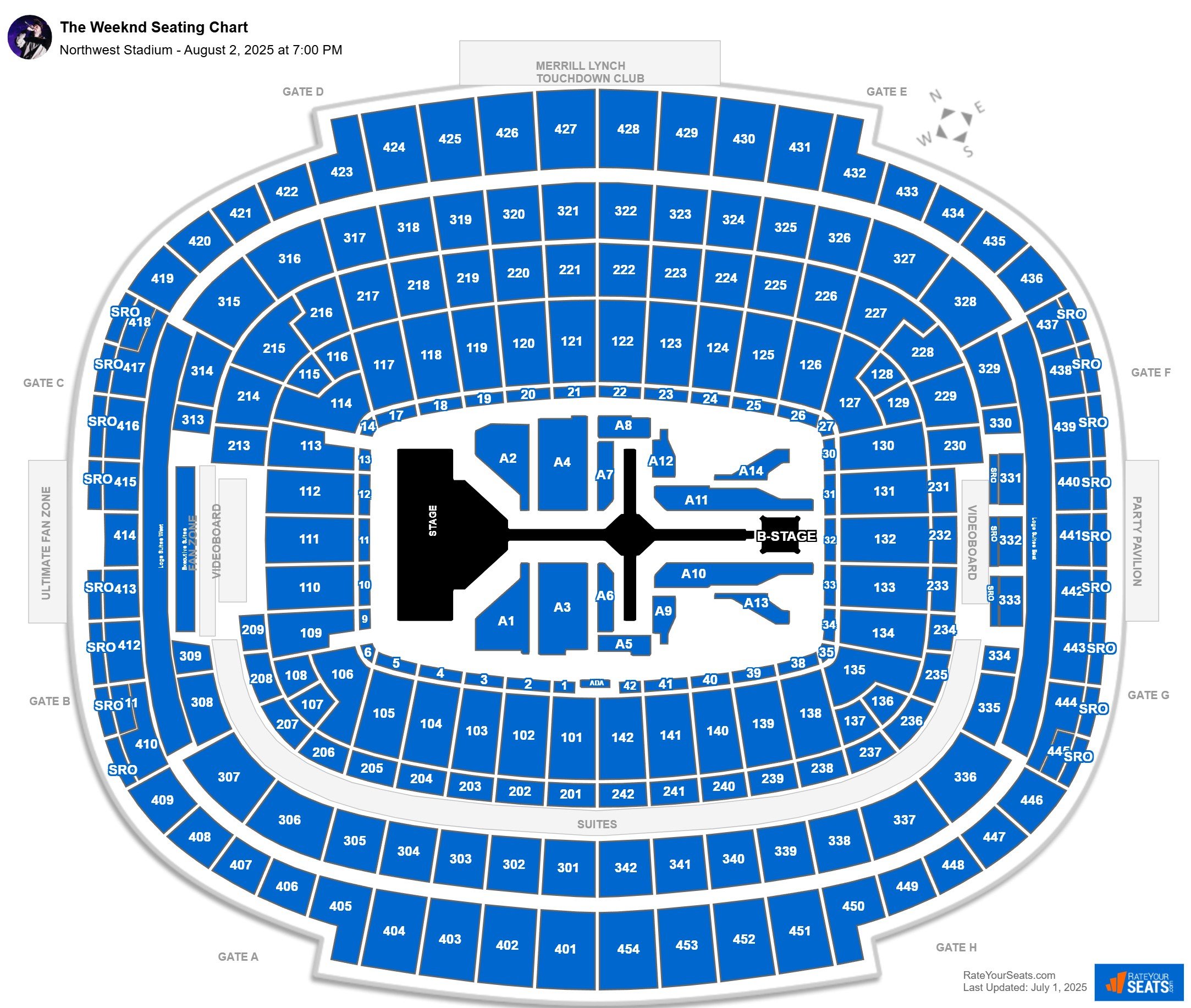 The Weeknd seating chart Northwest Stadium