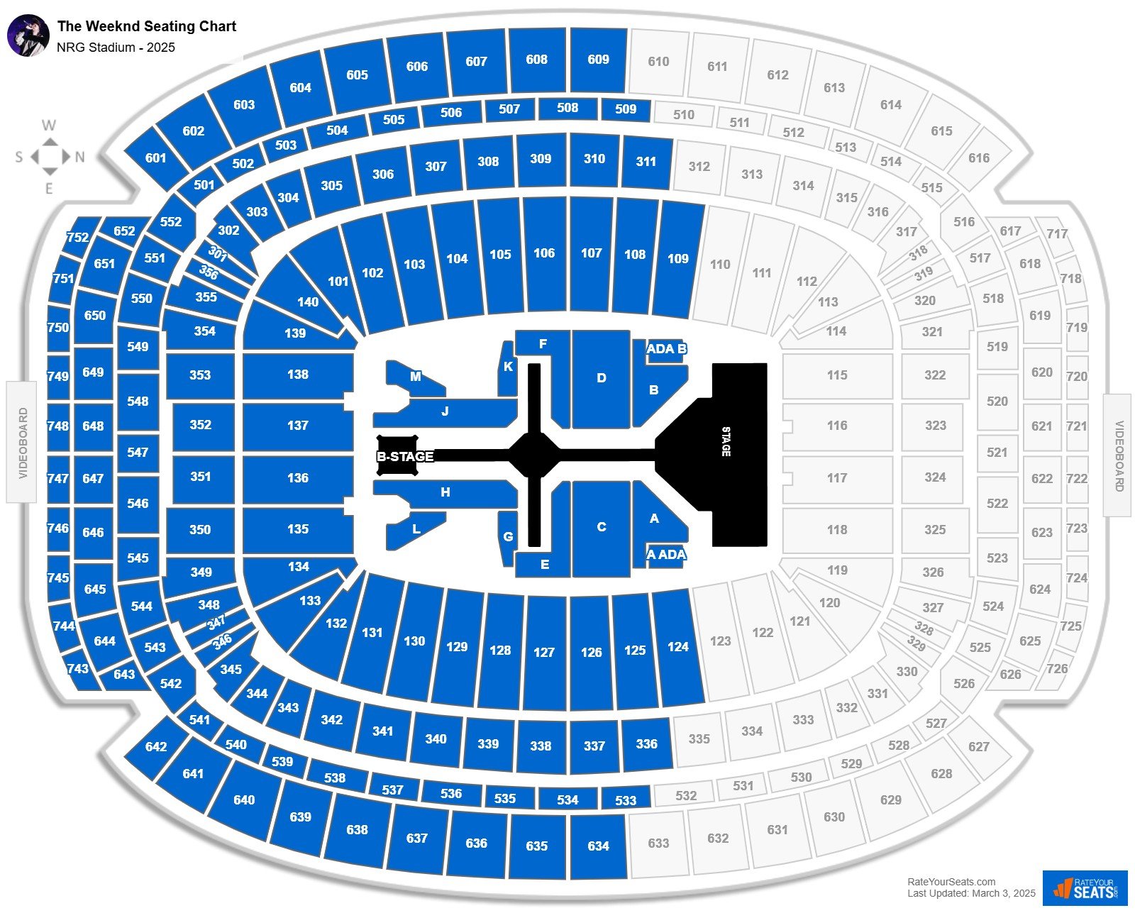 The Weeknd seating chart NRG Stadium