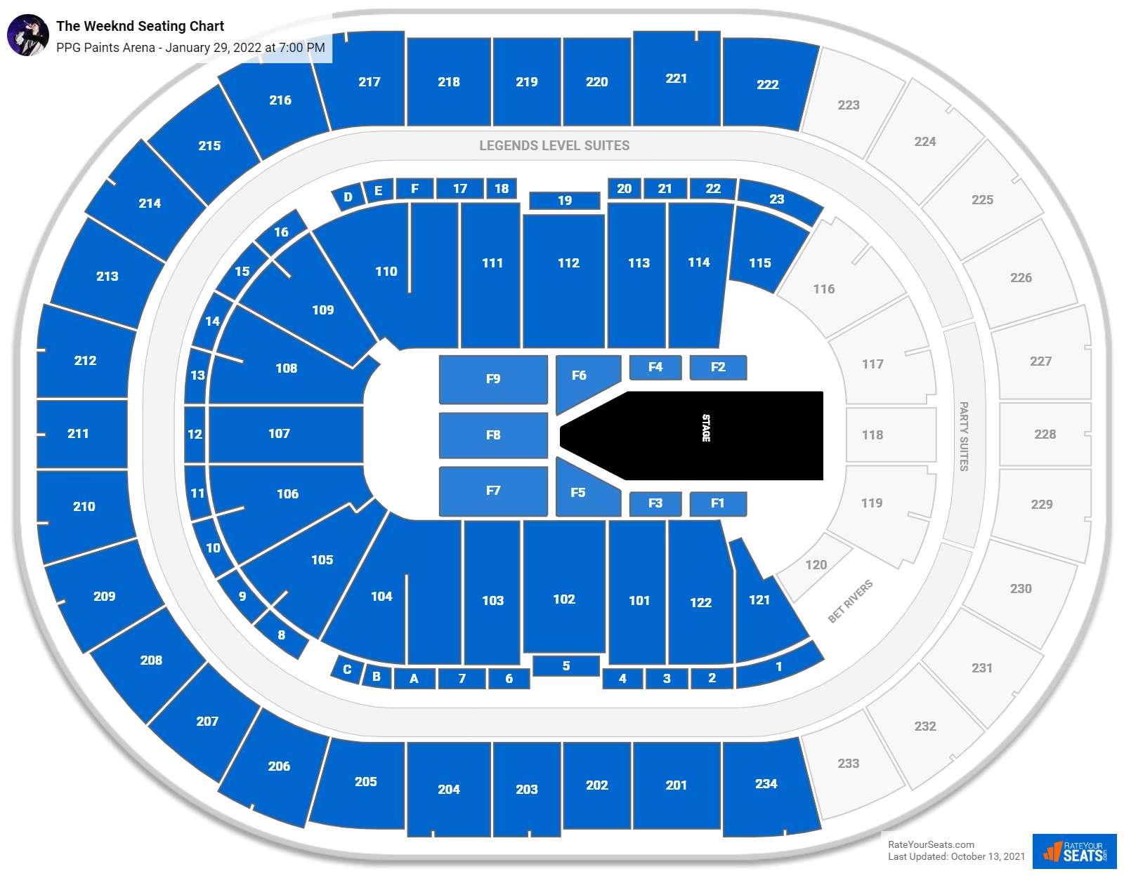The Weeknd seating chart PPG Paints Arena