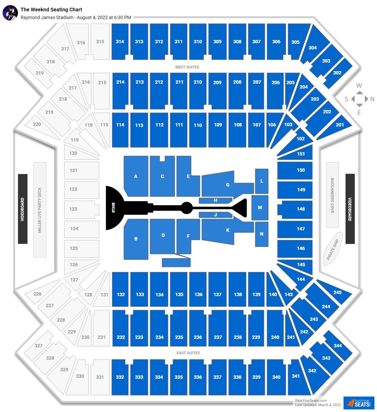 Raymond James Stadium Concert Seating Chart