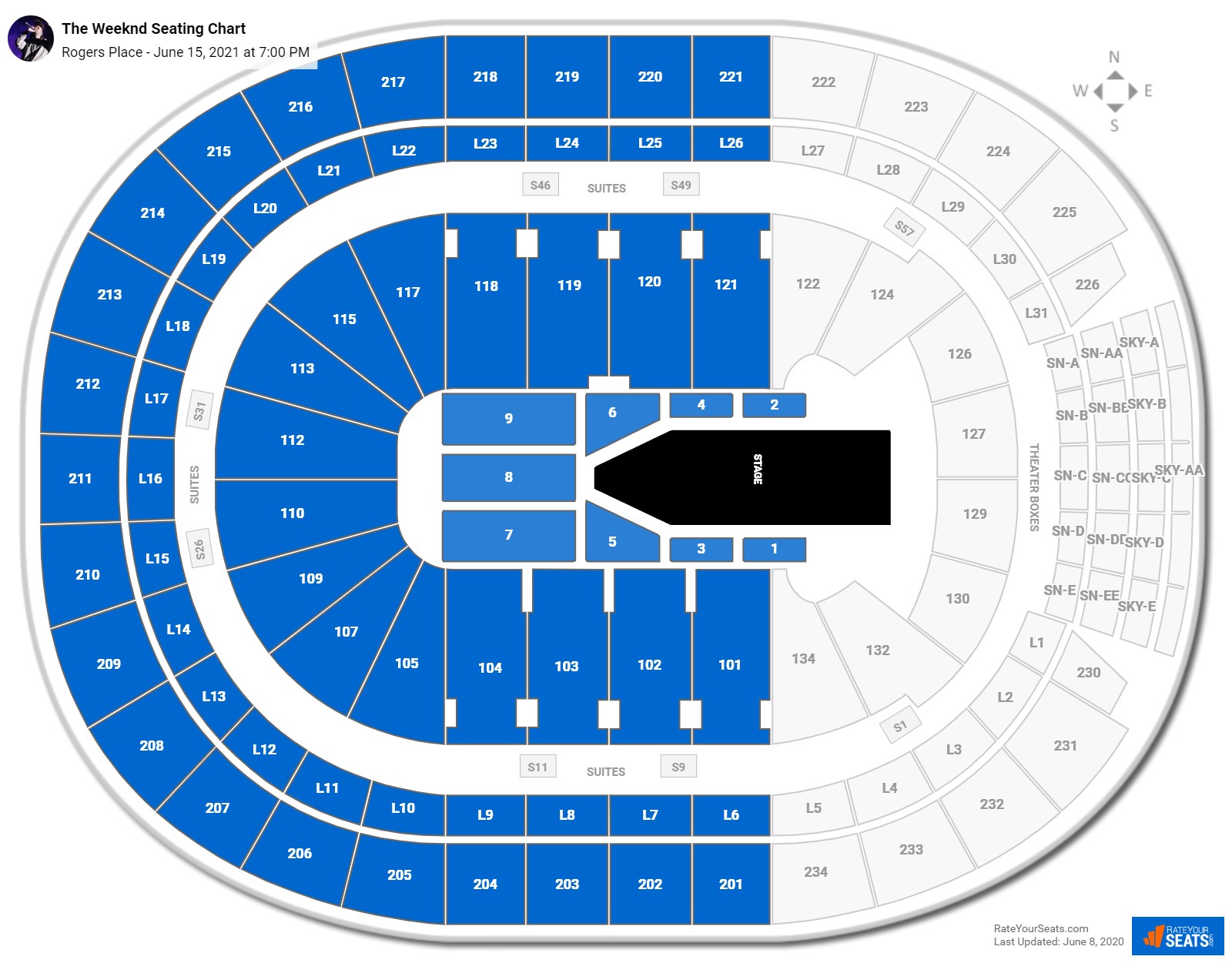 The Weeknd seating chart Rogers Place