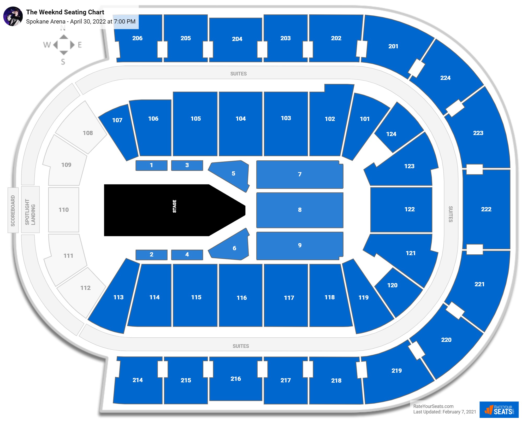 The Weeknd seating chart Spokane Arena