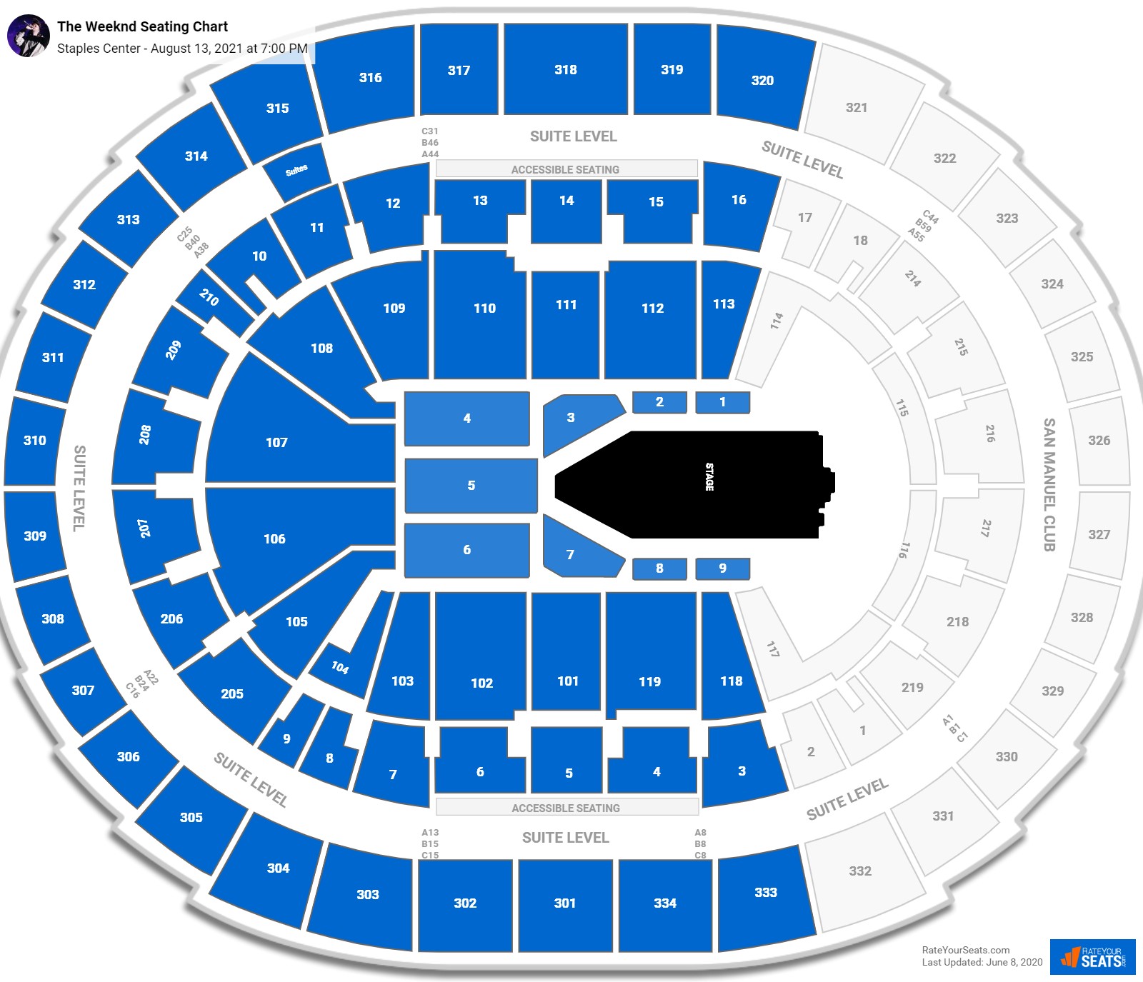 The Weeknd seating chart Staples Center