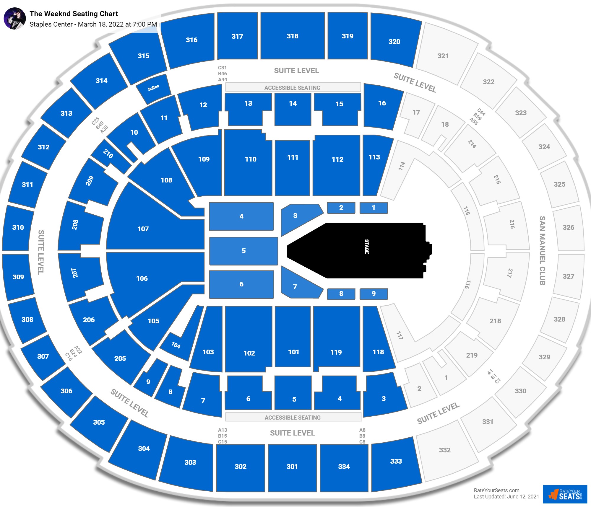 The Weeknd seating chart Staples Center