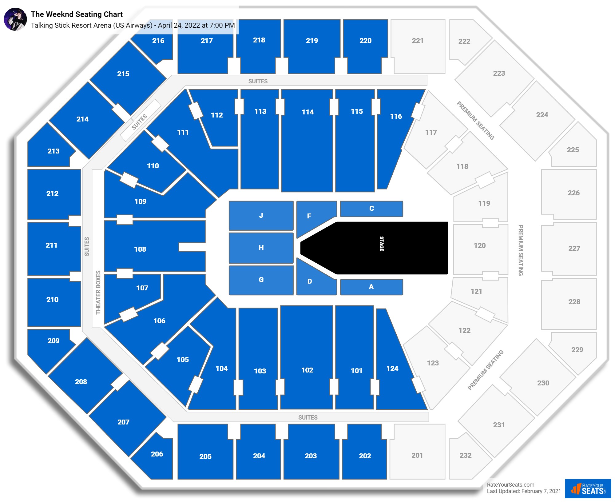 The Weeknd seating chart Talking Stick Resort Arena