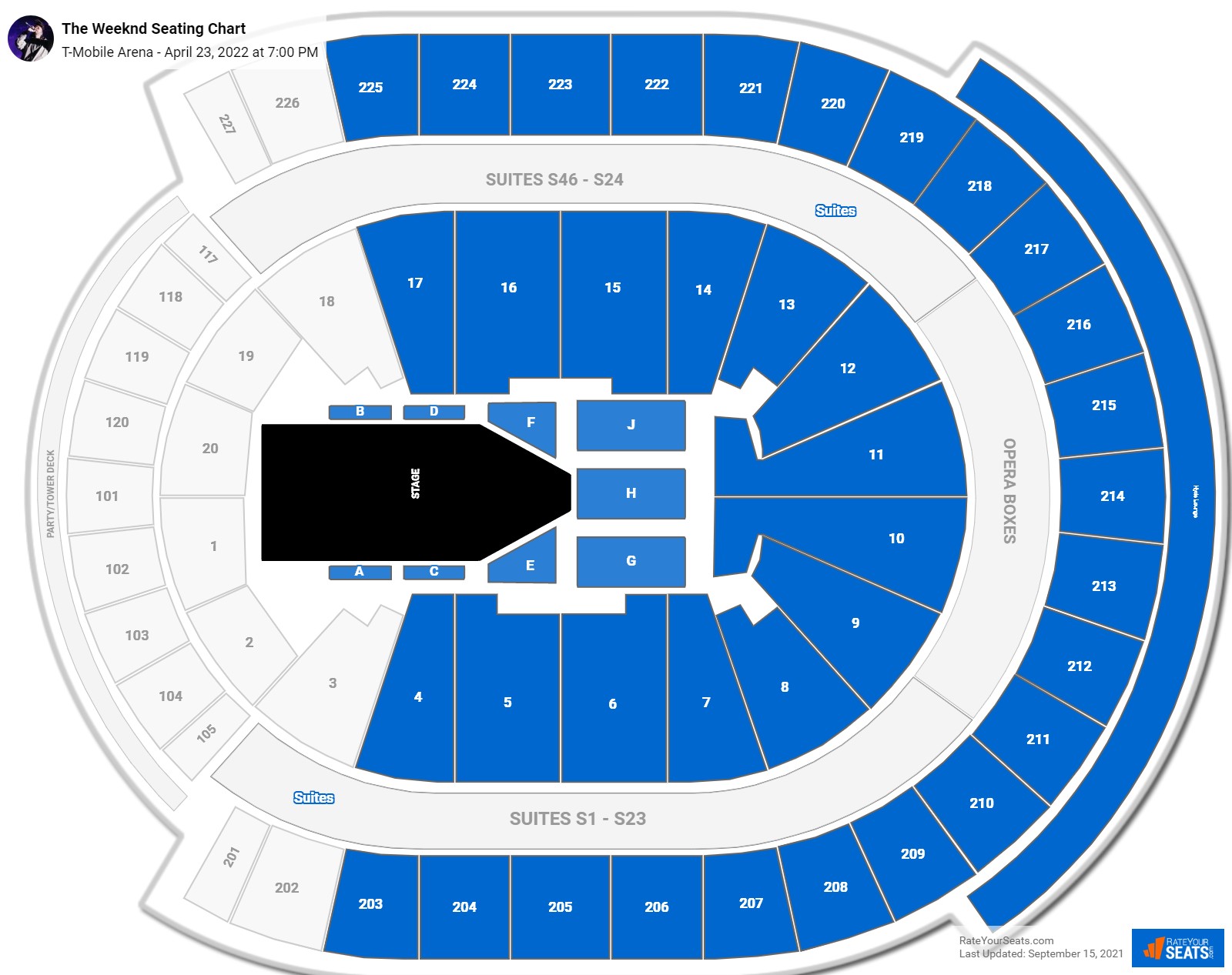 The Weeknd seating chart T-Mobile Arena