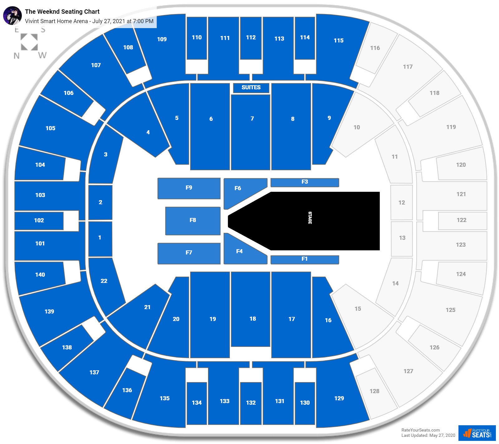The Weeknd seating chart Vivint Smart Home Arena