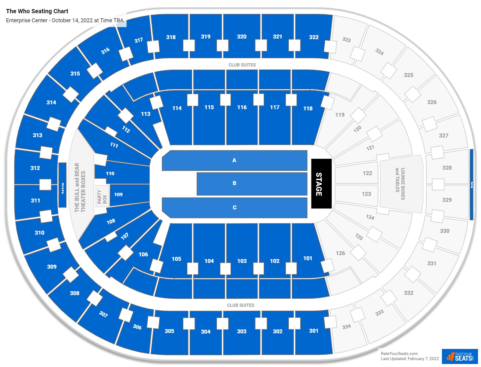 The Who seating chart Enterprise Center