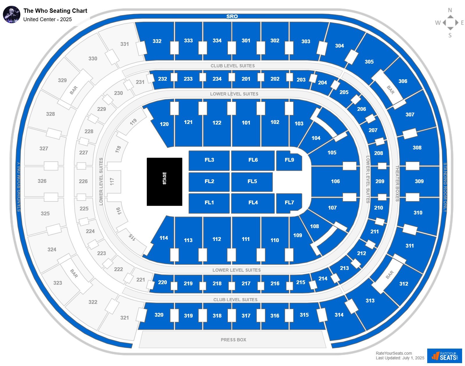 The Who seating chart United Center
