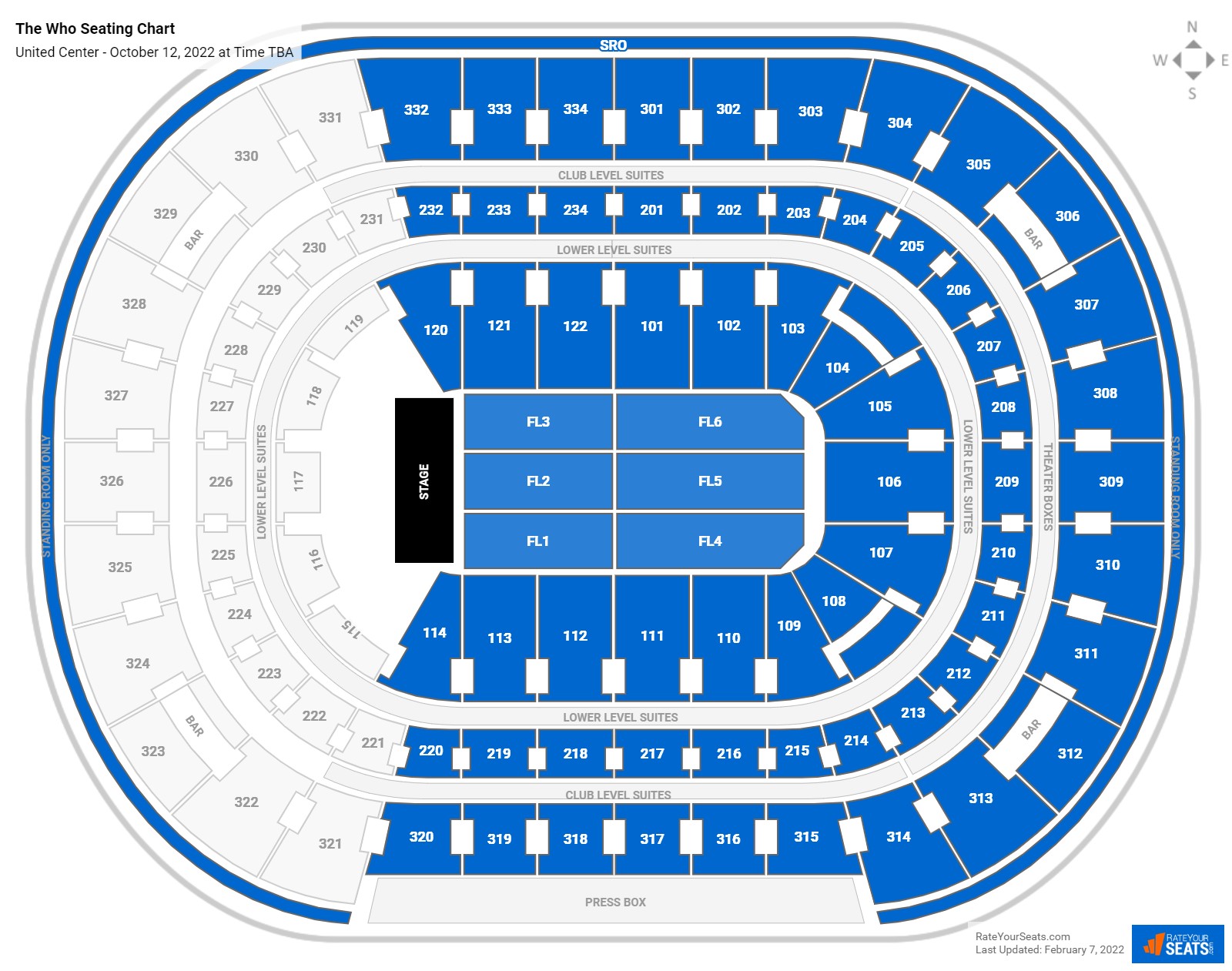 The Who seating chart United Center