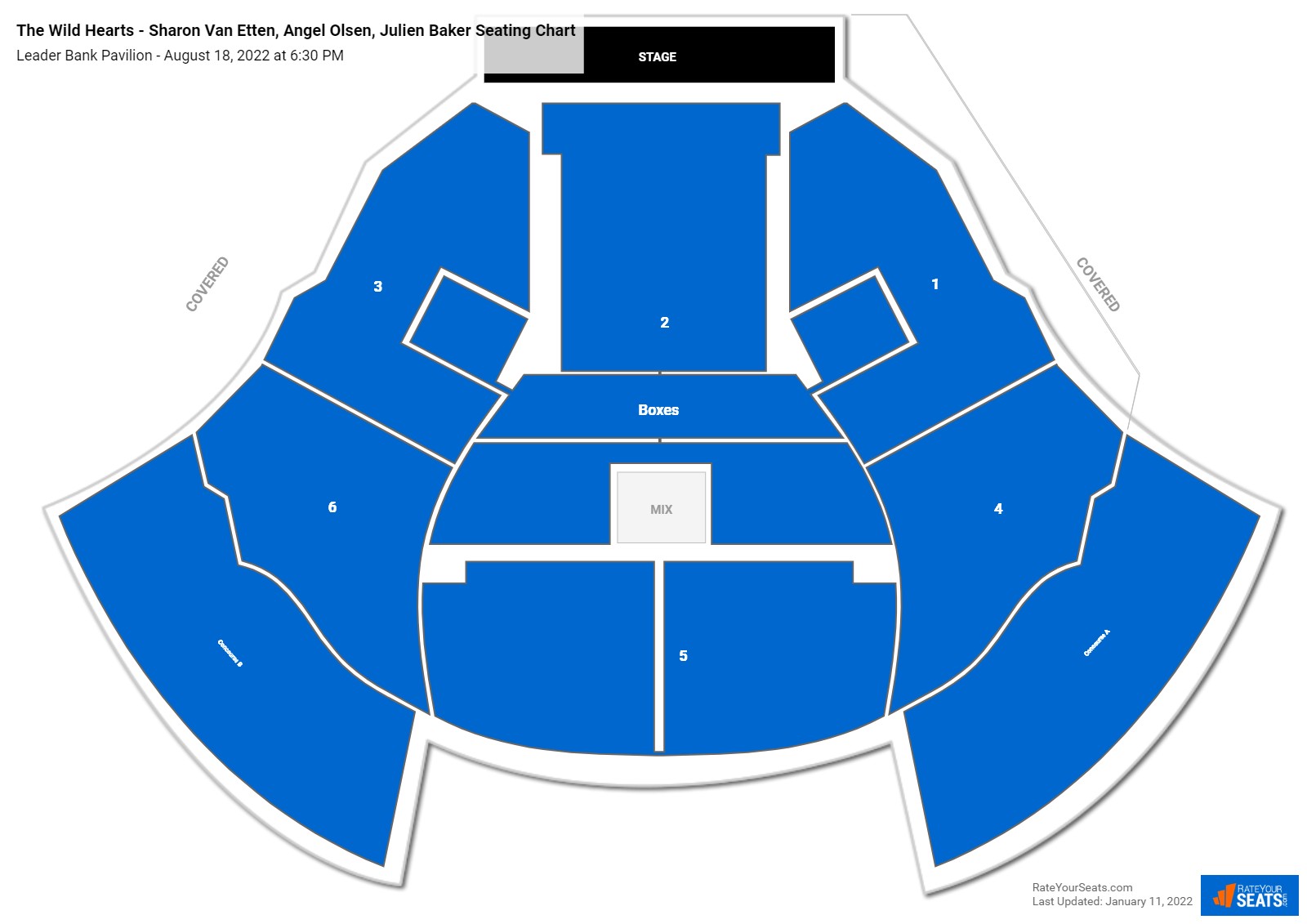 The Wild Hearts - Sharon Van Etten, Angel Olsen, Julien Baker seating chart Leader Bank Pavilion