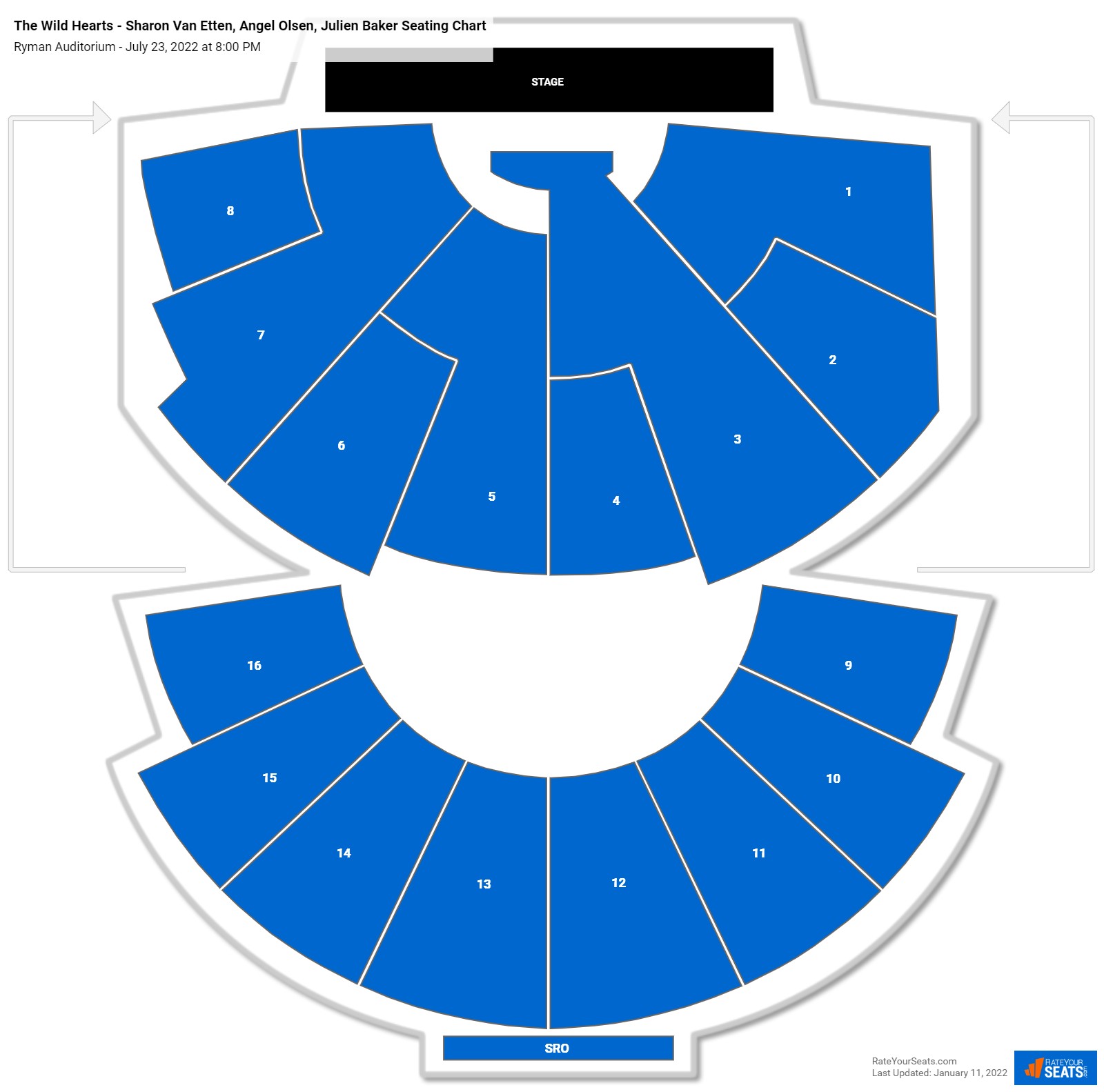 The Wild Hearts - Sharon Van Etten, Angel Olsen, Julien Baker seating chart Ryman Auditorium