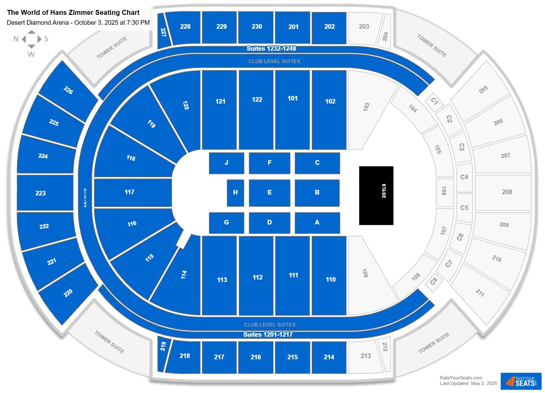 The World of Hans Zimmer seating chart Desert Diamond Arena