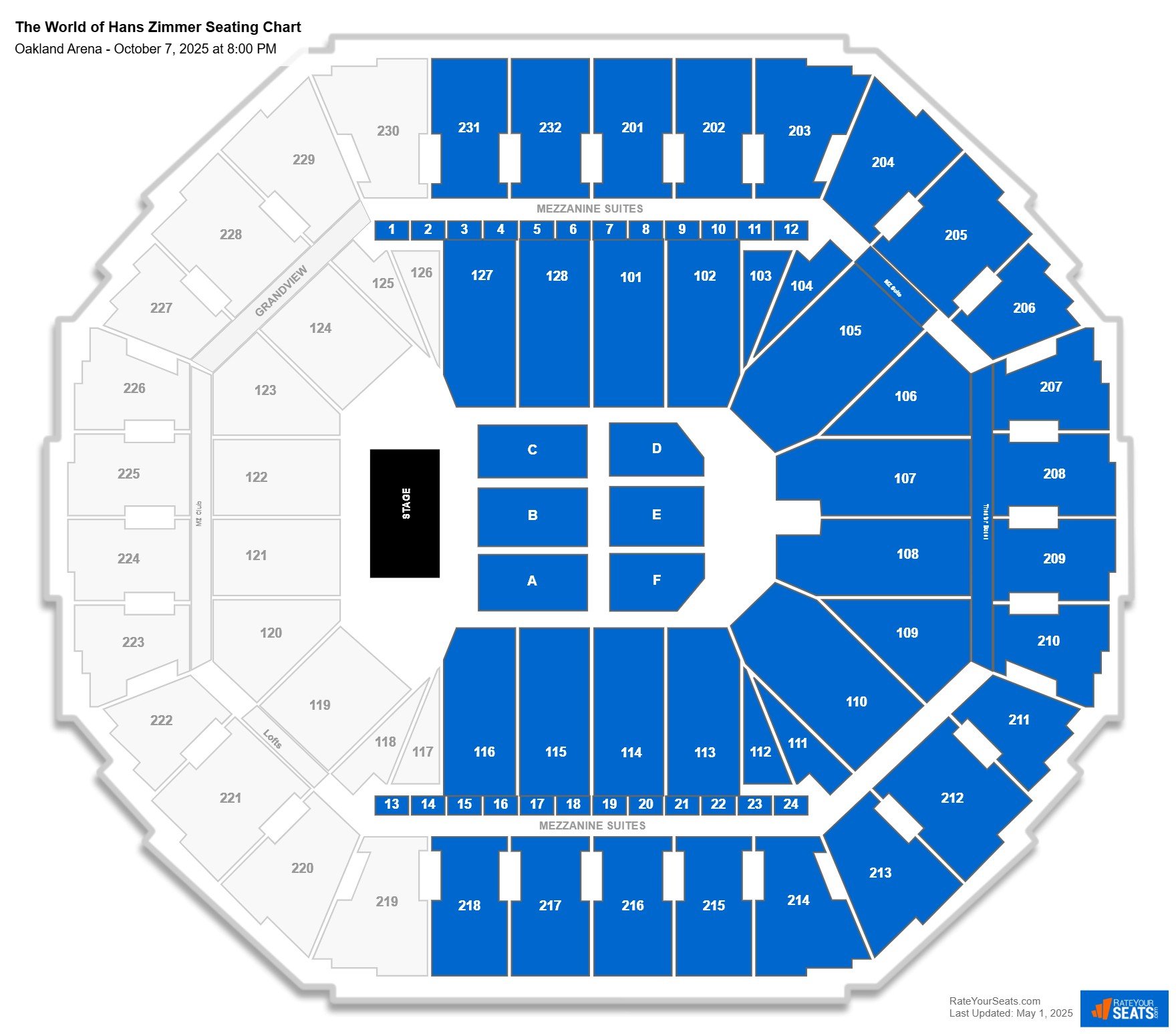 The World of Hans Zimmer seating chart Oakland Arena