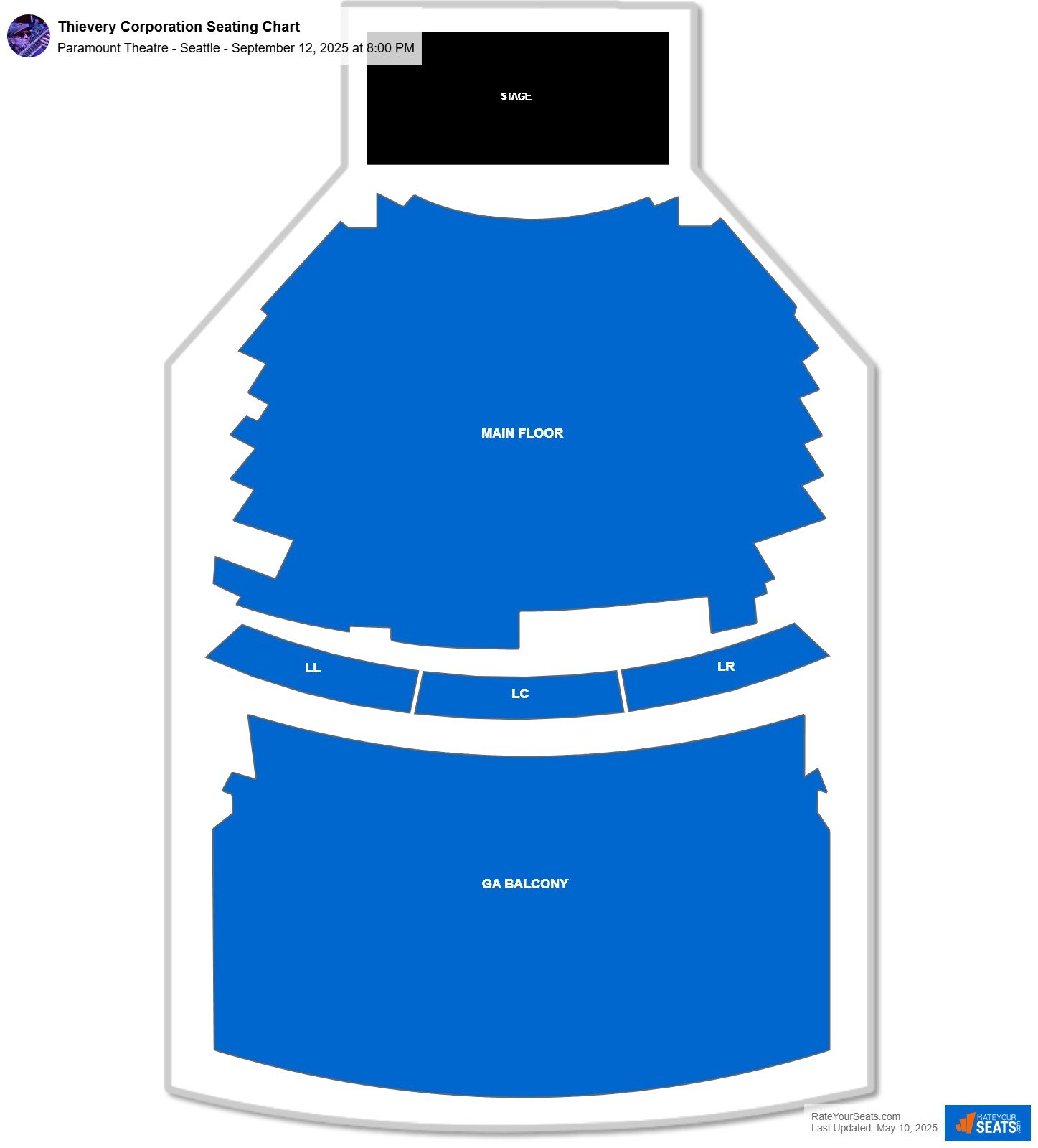 Thievery Corporation seating chart Paramount Theatre - Seattle