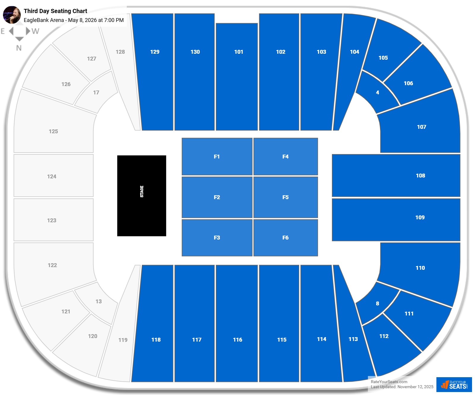 Third Day seating chart EagleBank Arena