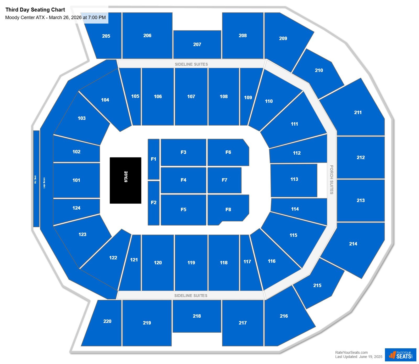 Third Day seating chart Moody Center ATX