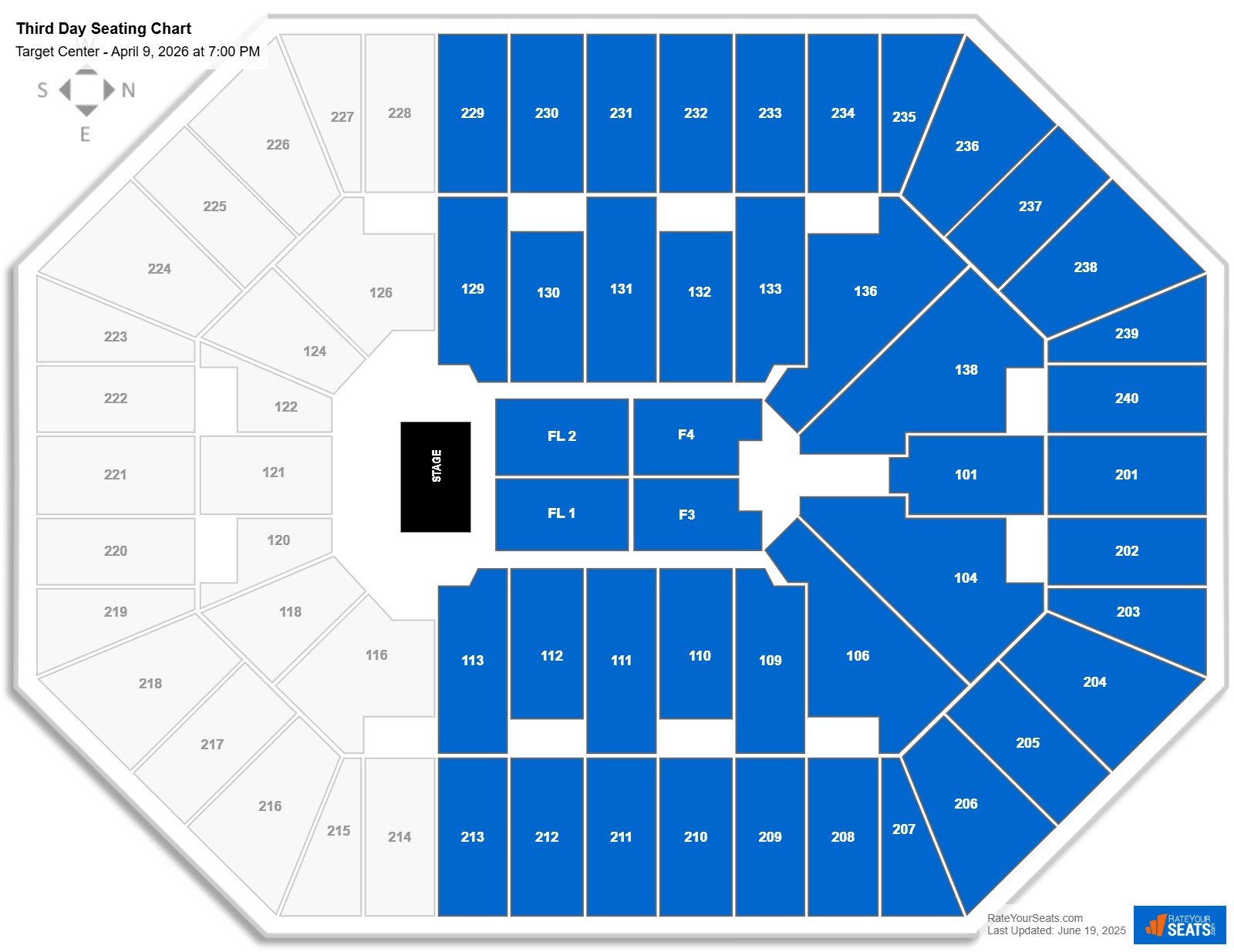 Third Day seating chart Target Center