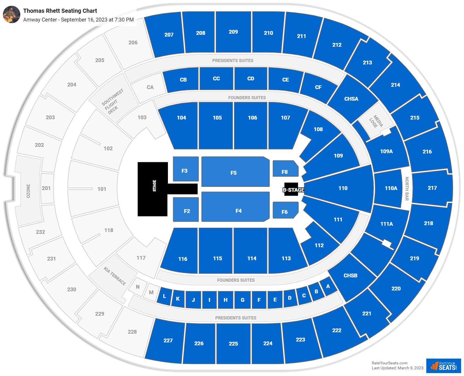 Thomas Rhett seating chart Amway Center