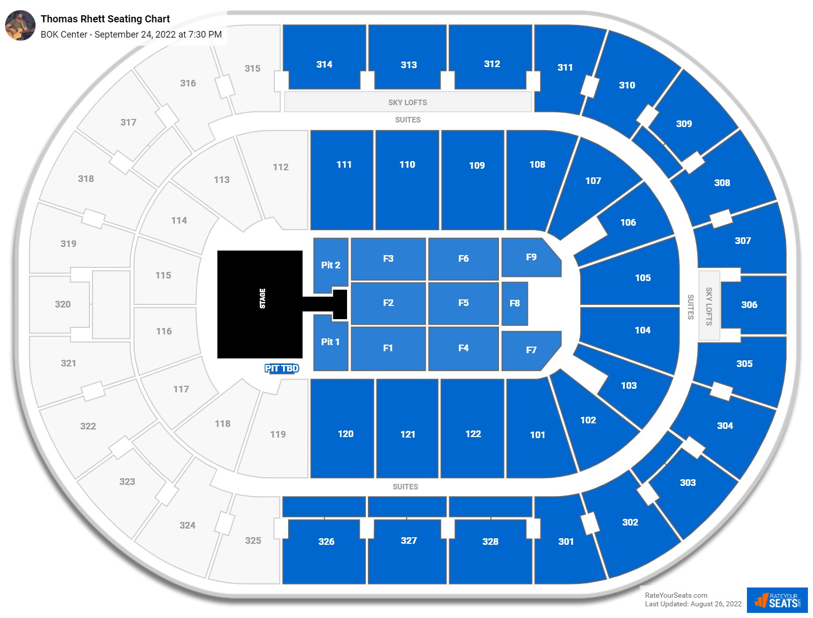 Thomas Rhett seating chart BOK Center