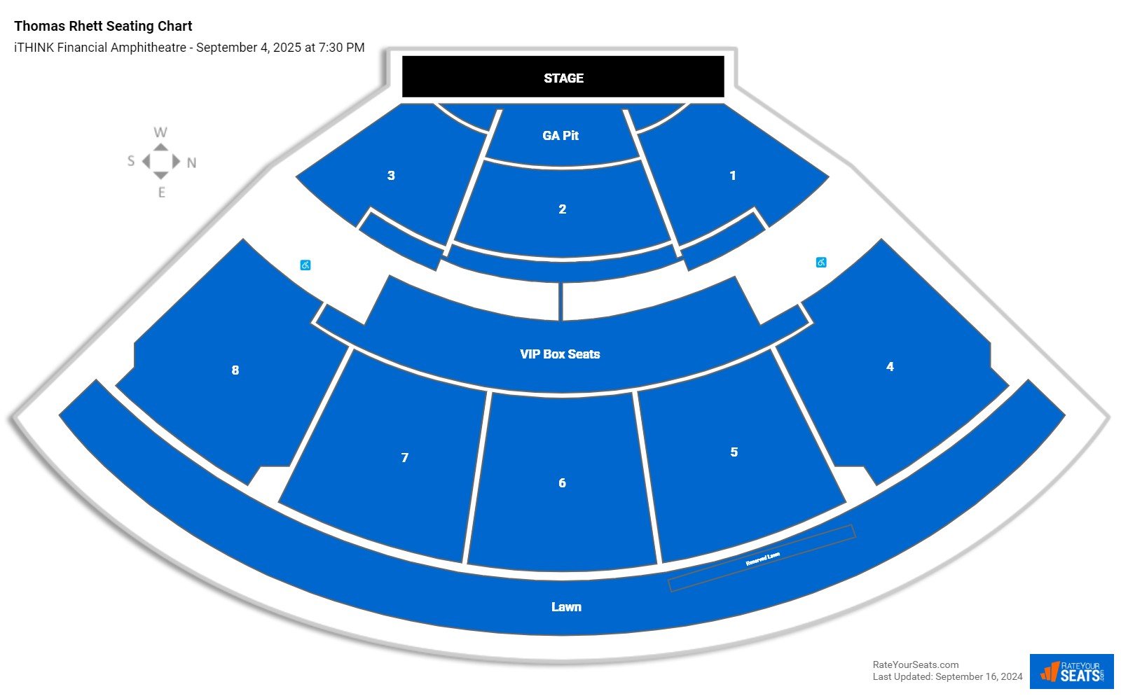 Thomas Rhett seating chart iTHINK Financial Amphitheatre