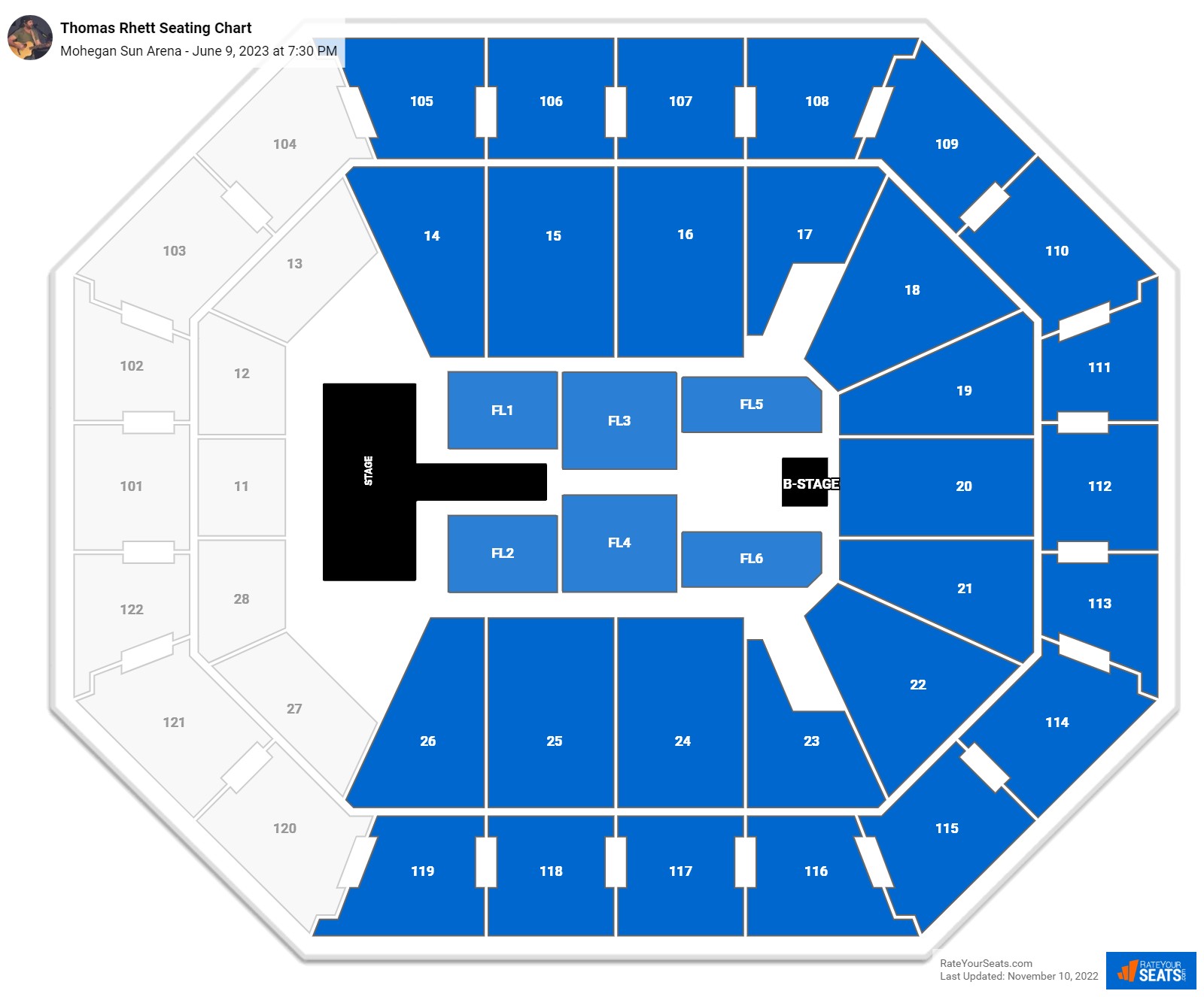 Thomas Rhett seating chart Mohegan Sun Arena